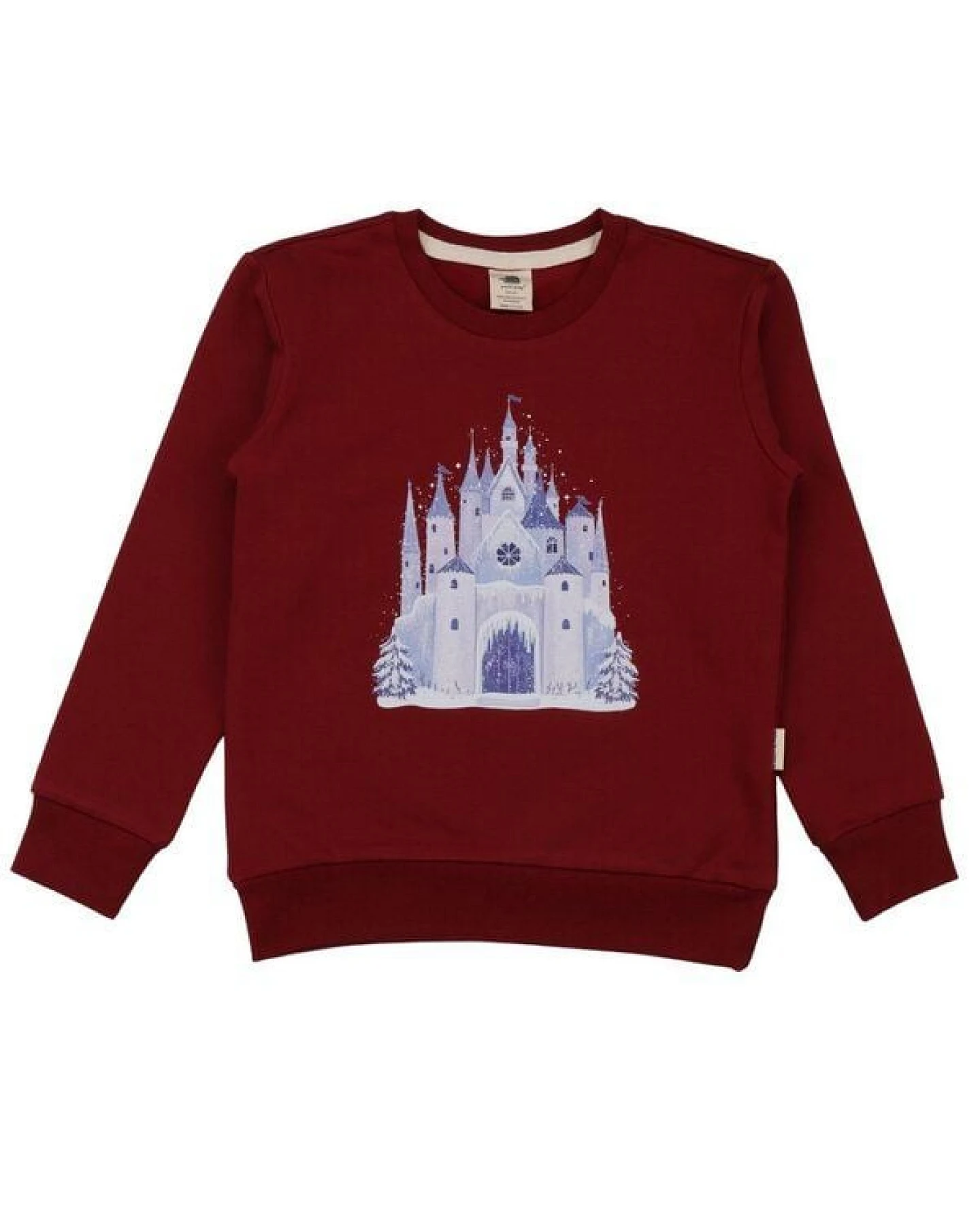 Sweatshirt Dunkelrot Eisschloss-Frontprint Bio-Baumwolle GOTS – Walkiddy – Ansicht 2