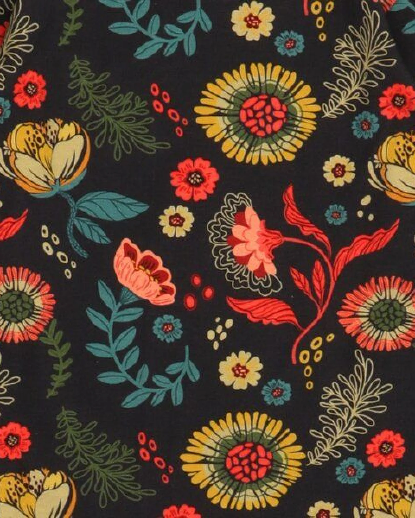 Kinder Langarmshirt Bio-Baumwolle Cheerful Flowers von Walkiddy, GOTS-zertifiziertes, veganes Jerseyshirt mit Blumenprint, weich, atmungsaktiv und hautfreundlich für Alltag, Kindergarten und Schule – Ansicht 3