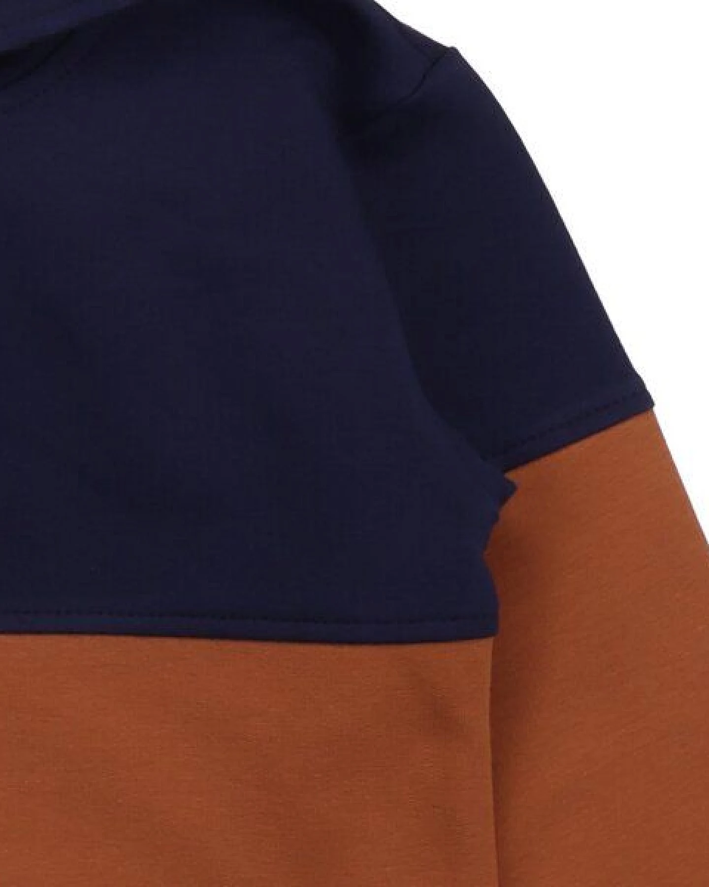 Kinder Kapuzenpullover GOTS-zertifiziert aus Bio-Baumwolle zweifarbig navy-braun – Walkiddy – Ansicht 4