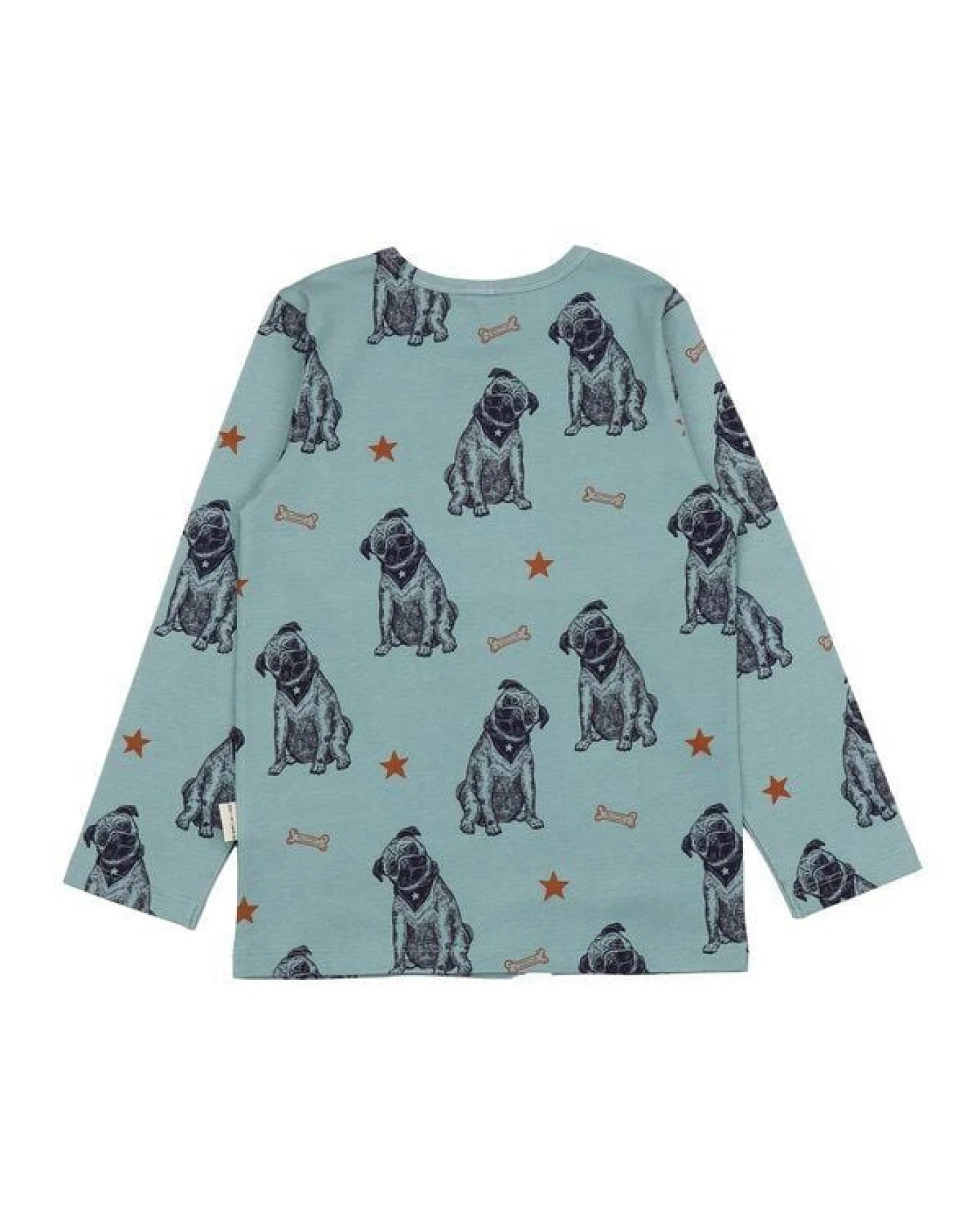 Langarmshirt Hellblau Hunde-Allover Bio-Baumwolle GOTS – Walkiddy – Ansicht 4