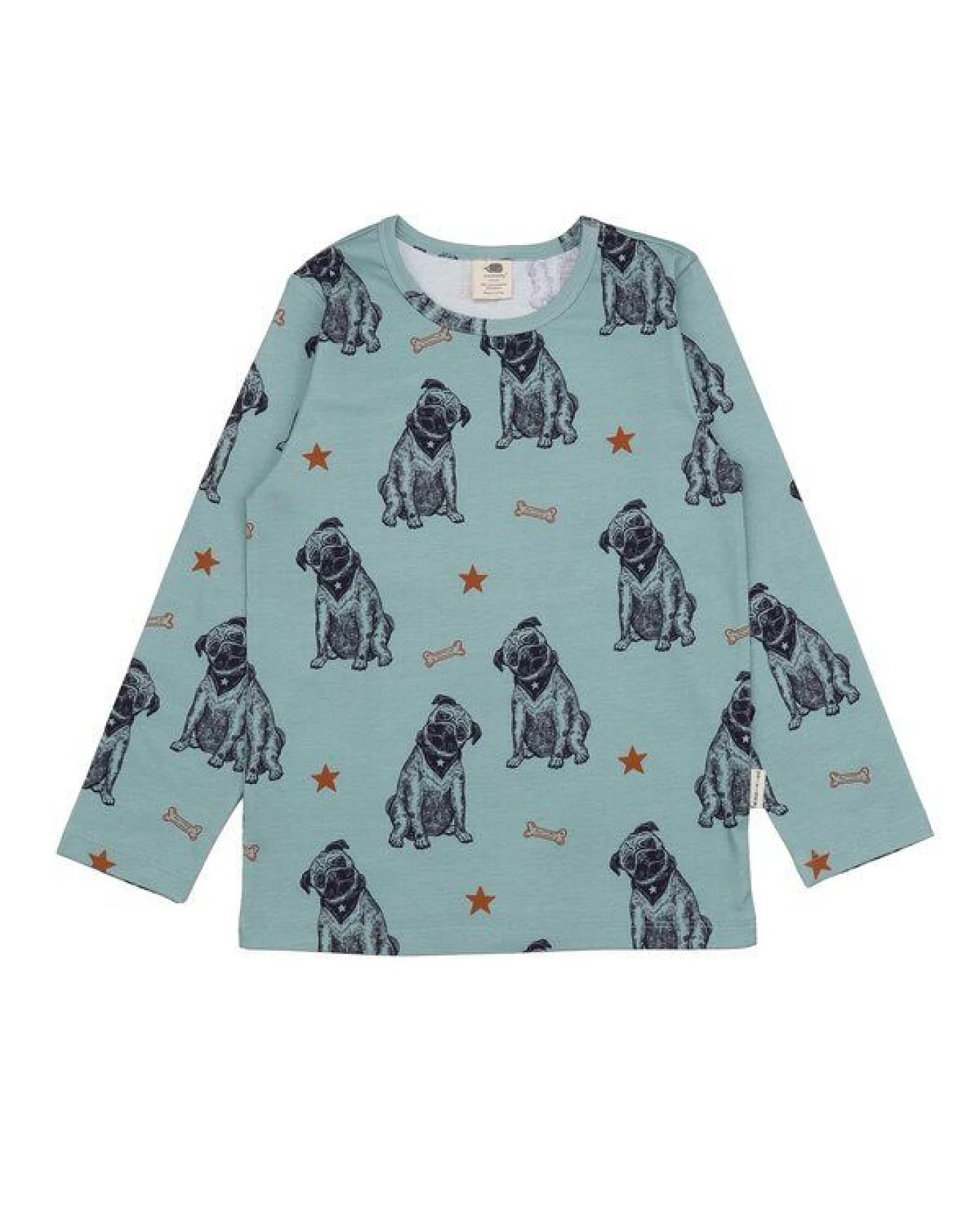 Langarmshirt Hellblau Hunde-Allover Bio-Baumwolle GOTS – Walkiddy – Ansicht 3