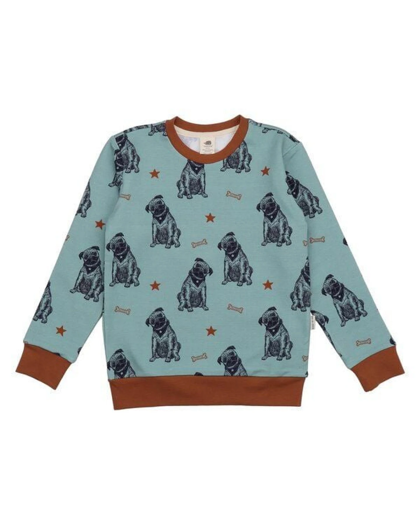Kinder Sweatshirt – Blaugrün mit Hundemotiv, weich & bequem, wärmend, alltagstauglich, gut kombinierbar – Ansicht 2