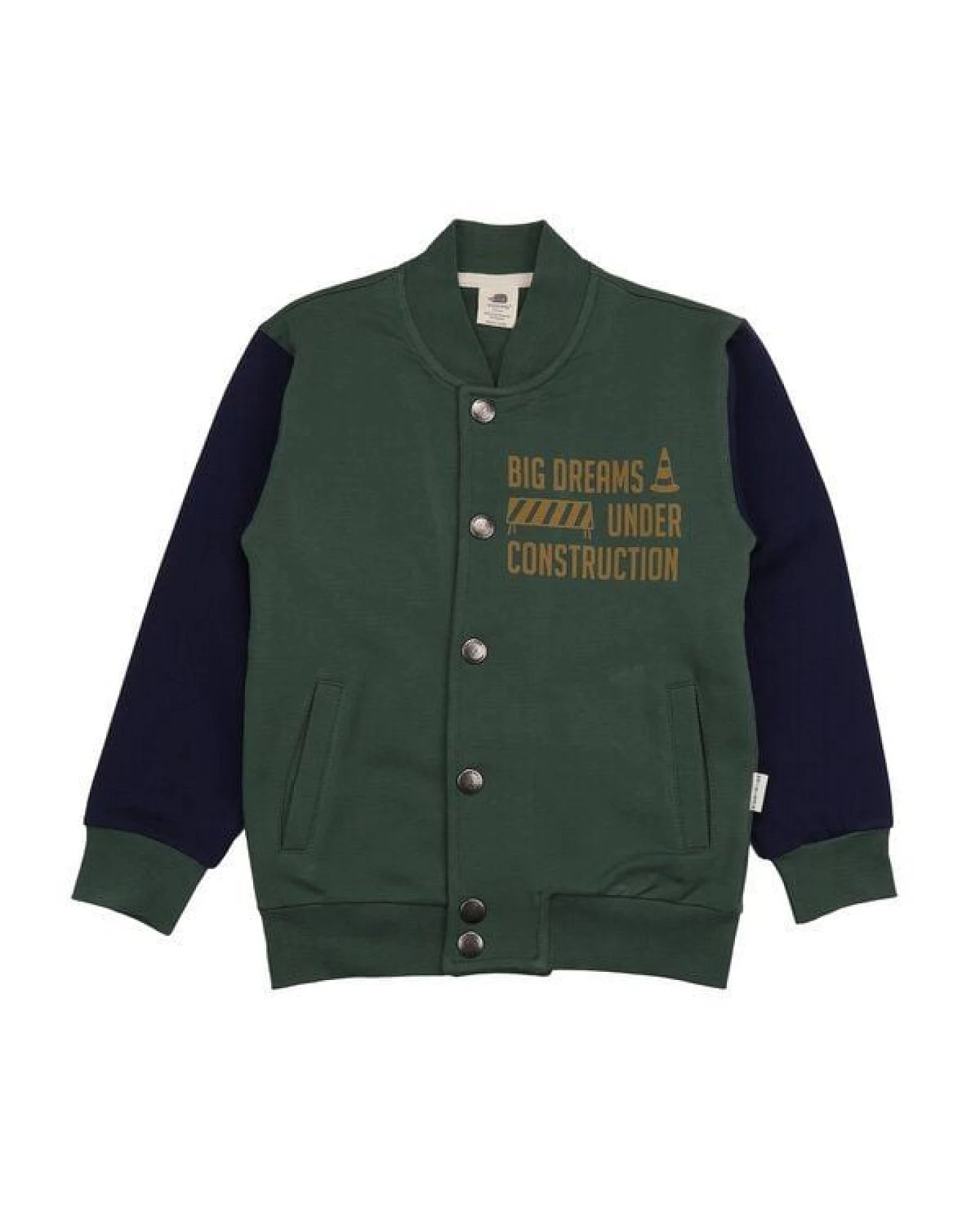 Kinder Bomberjacke GOTS-zertifiziert aus Bio-Baumwolle grün-blau „Crazy Machines“ – Walkiddy – Ansicht 2