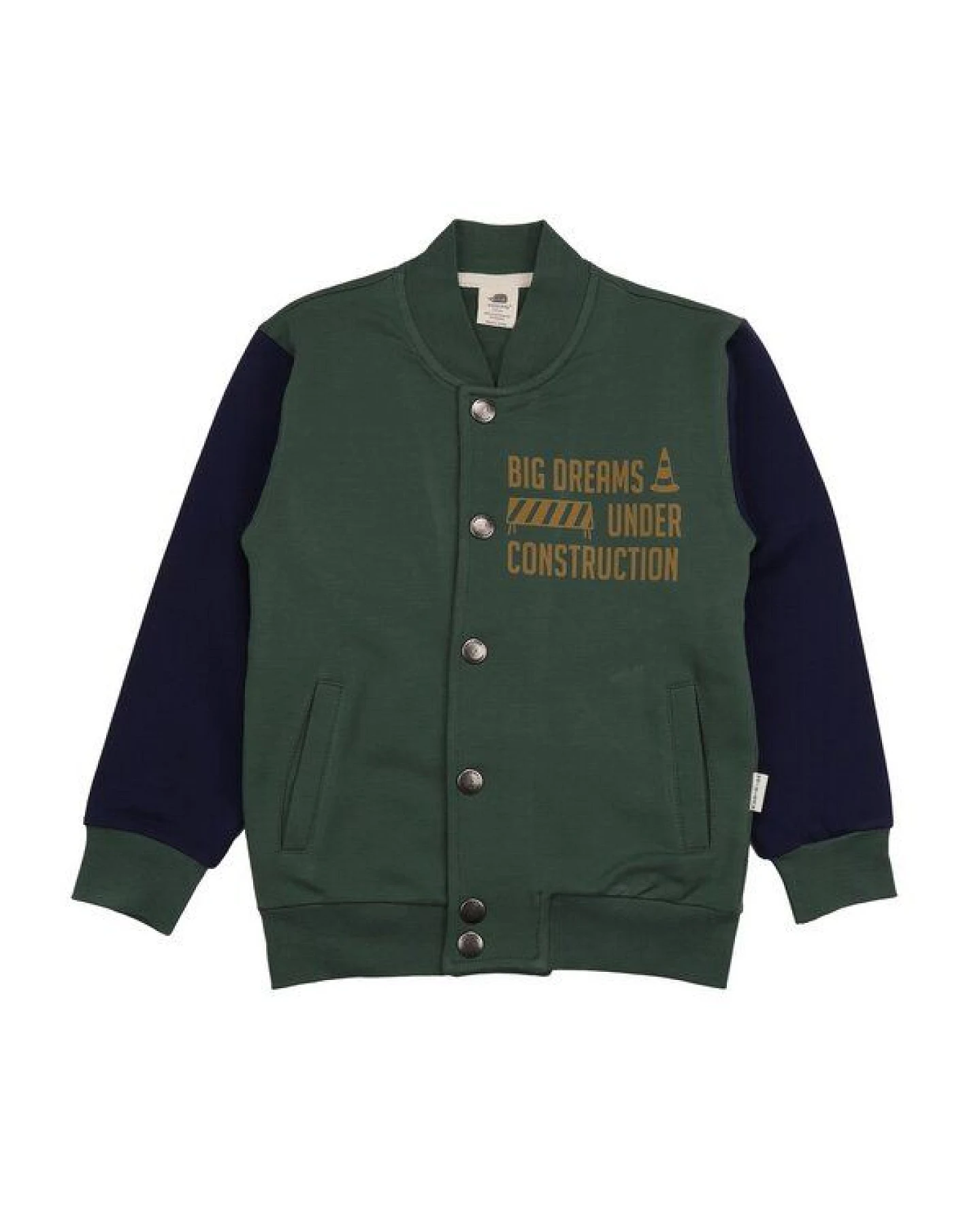 Kinder Bomberjacke GOTS-zertifiziert aus Bio-Baumwolle grün-blau „Crazy Machines“ – Walkiddy – Ansicht 2