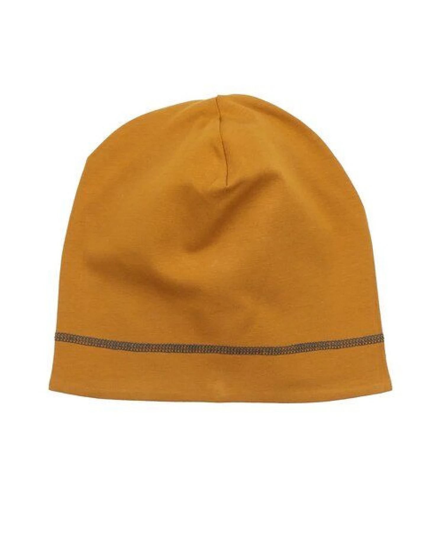 Baby & Kinder Beanie GOTS zertifiziert Bio-Baumwolle Curry-Gelb uni doppellagig weich elastisch – Walkiddy – Ansicht 3