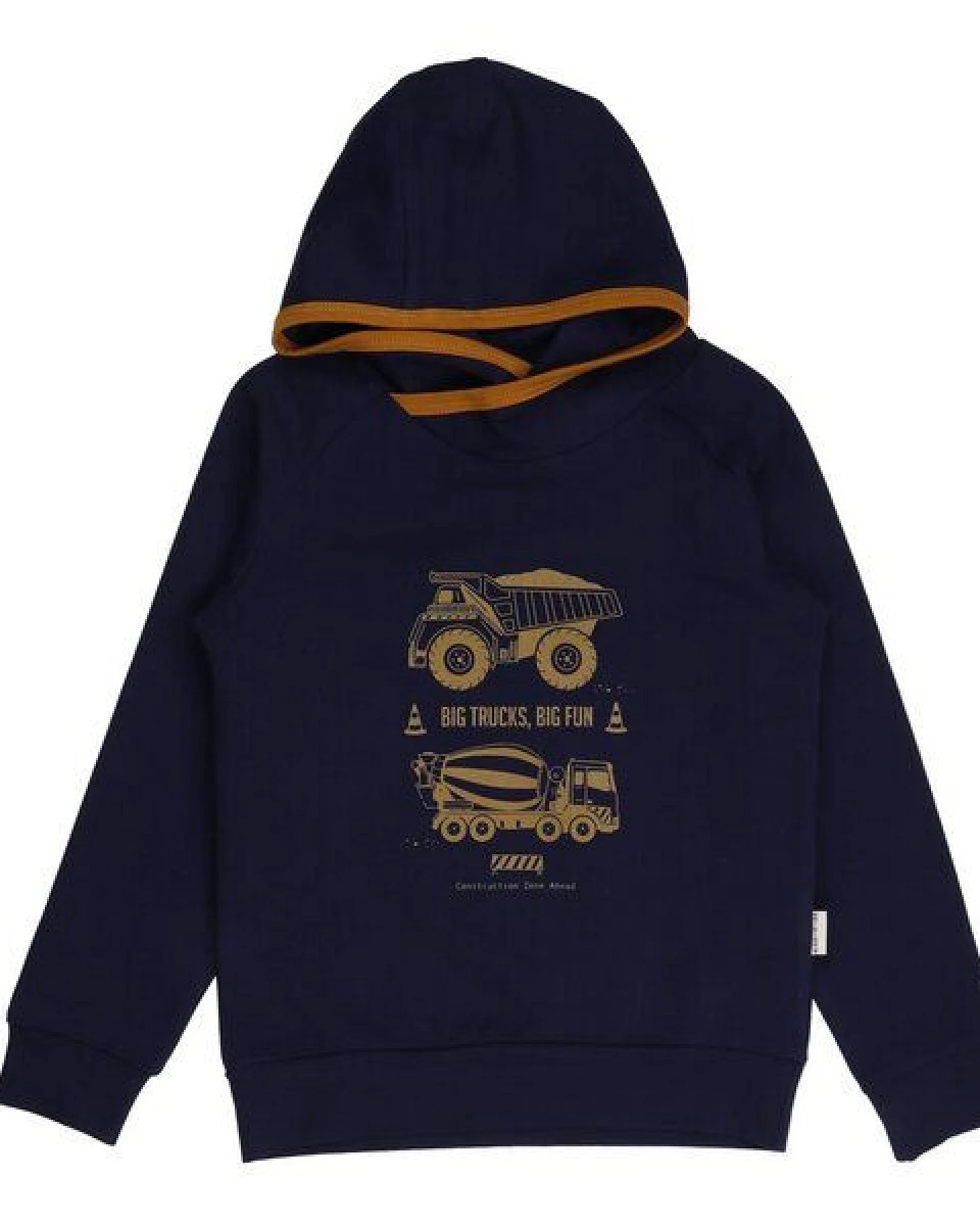Kinder Hoodie GOTS zertifiziert, dunkelblau, Print, Bio-Baumwolle, weich – Walkiddy – Ansicht 2