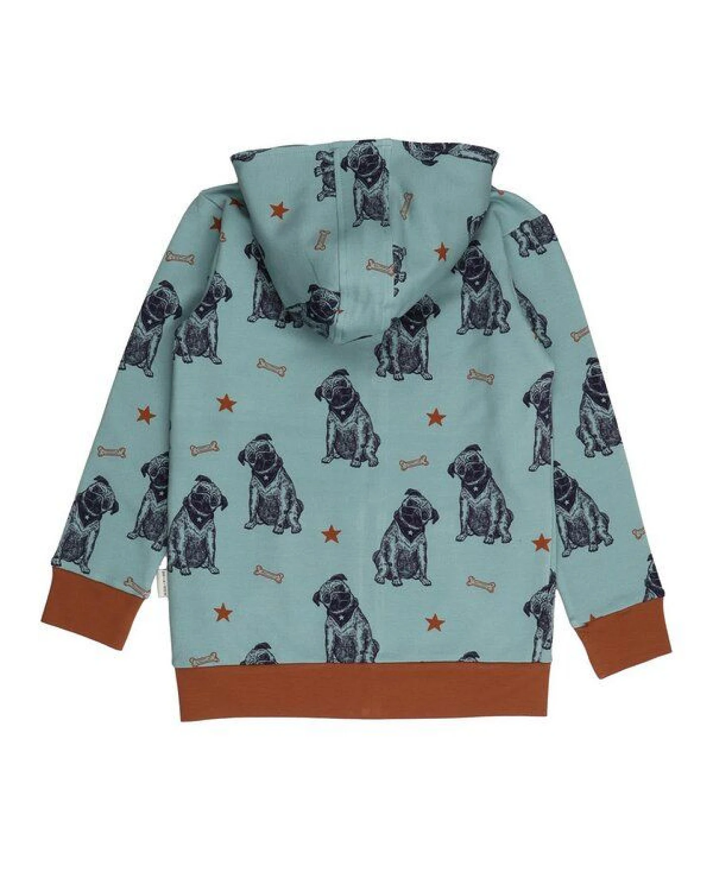 Kinder Sweatjacke – Kapuze & Reißverschluss, Blaugrün mit Hundemotiv, weich & bequem, alltagstauglich – Ansicht 3