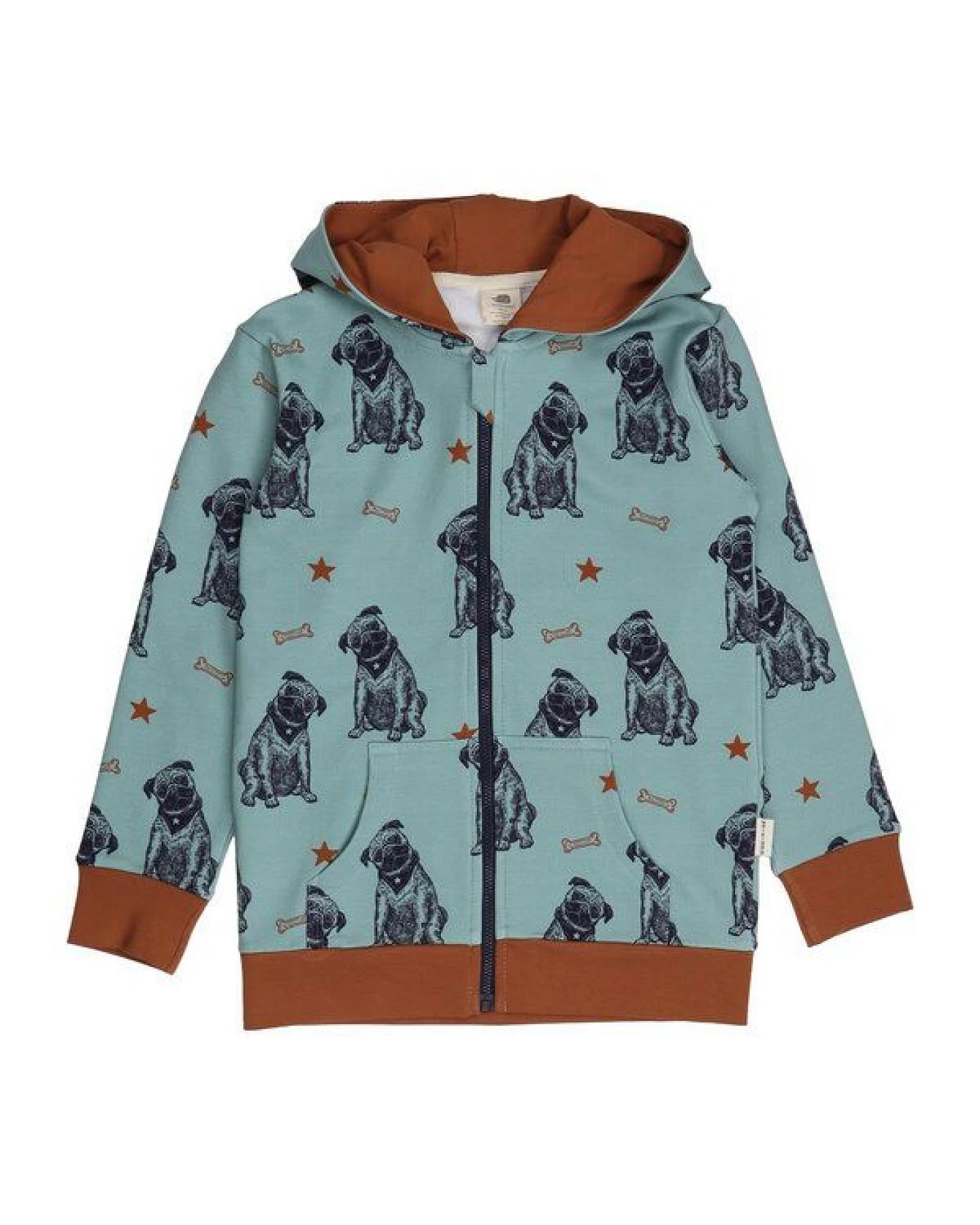 Kinder Sweatjacke – Kapuze & Reißverschluss, Blaugrün mit Hundemotiv, weich & bequem, alltagstauglich – Ansicht 2