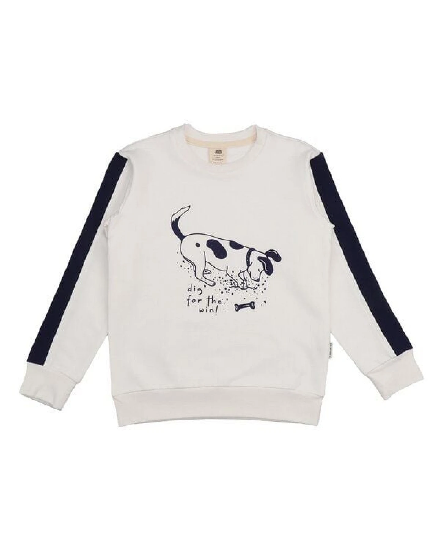 Kinder Sweatshirt GOTS-zertifiziert aus Bio-Baumwolle creme mit Hunde-Motiv „Crazy Dogs“ – Walkiddy – Ansicht 2