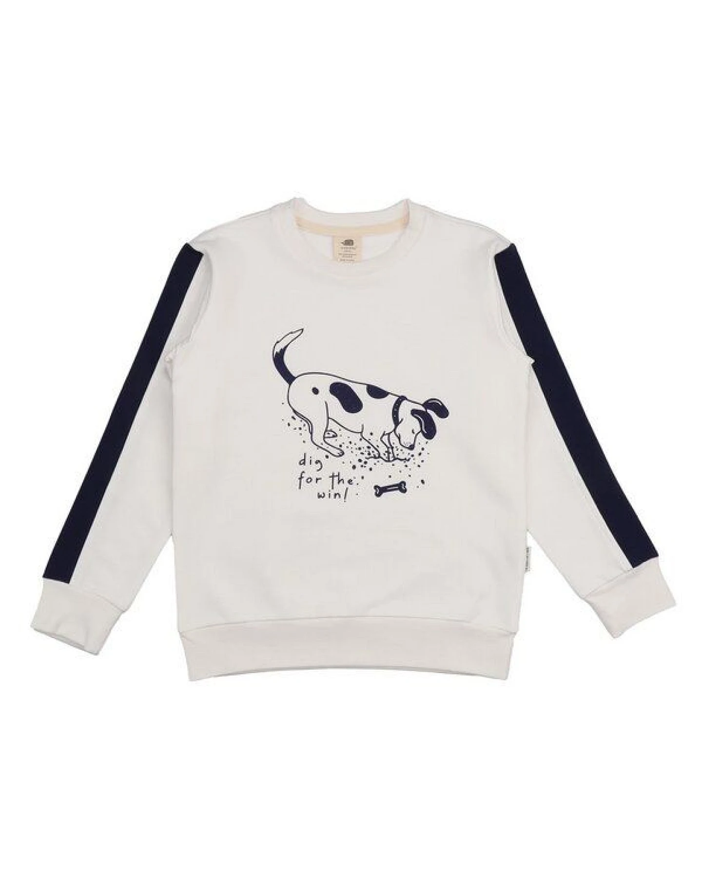 Kinder Sweatshirt GOTS-zertifiziert aus Bio-Baumwolle creme mit Hunde-Motiv „Crazy Dogs“ – Walkiddy – Ansicht 2
