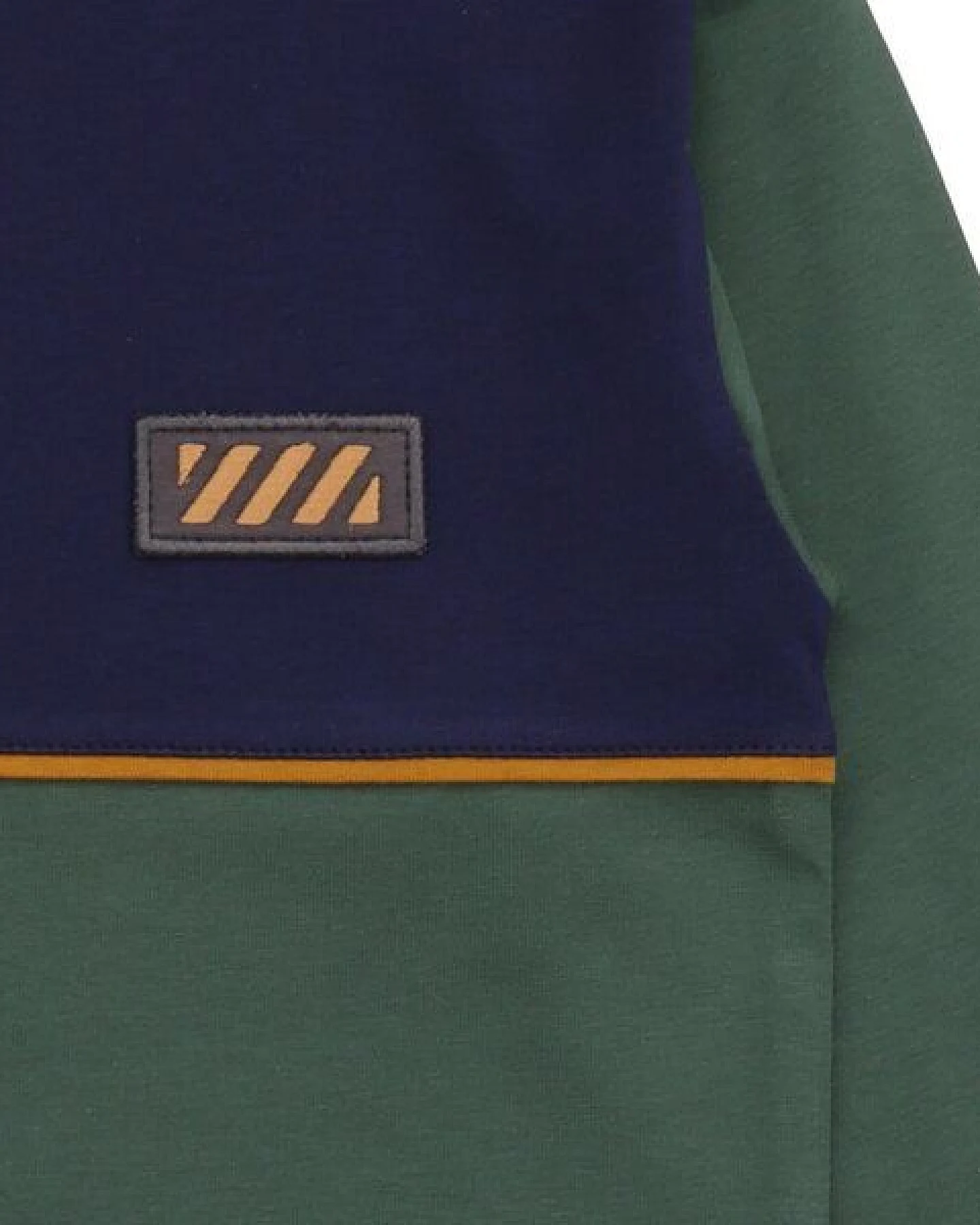 Kinder Langarmshirt GOTS-zertifiziert aus Bio-Baumwolle, Farbblock-Design dunkelblau/grün mit kleinem Motiv – Walkiddy, weich & alltagstauglich – Ansicht 4