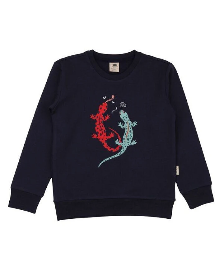 Kinder Sweatshirt aus Bio-Baumwolle in Dunkelblau, kuschelig weich, GOTS-zertifiziert, zeitloser Allrounder für Schule, Kita und Freizeit von Walkiddy