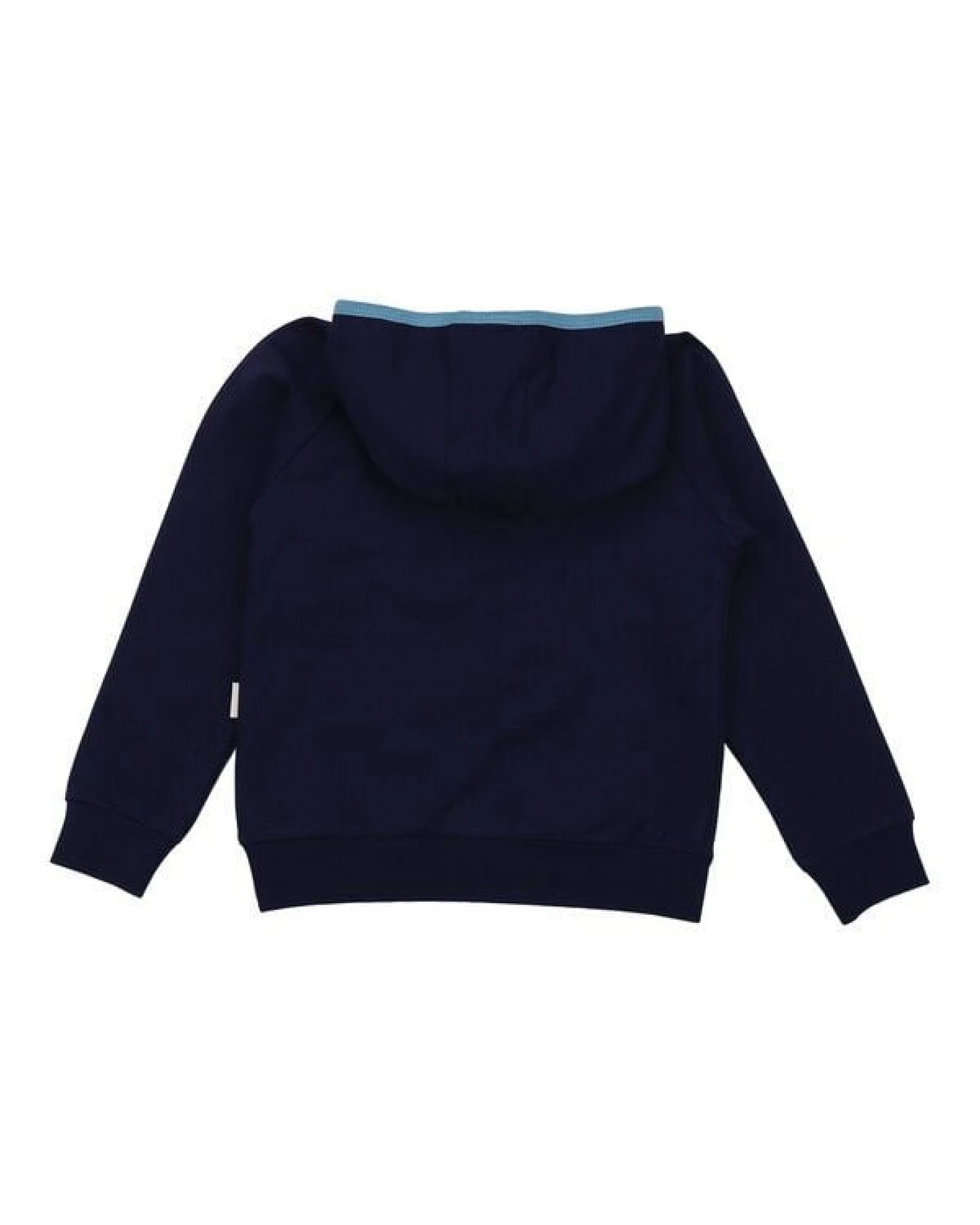 Kinder Kapuzenpullover GOTS-zertifiziert aus Bio-Baumwolle dunkelblau mit Fantasie-Motiv „Wonderland“ – Walkiddy – Ansicht 4