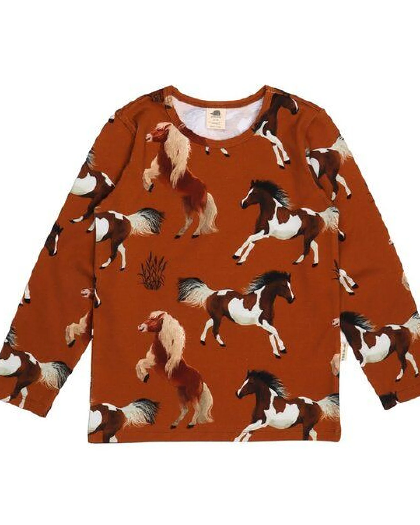 Kinder Langarmshirt Joyful Horses Bio-Baumwolle – GOTS-zertifiziertes Walkiddy Shirt mit Pferde-Print, weich, hautfreundlich & alltagstauglich – Ansicht 2