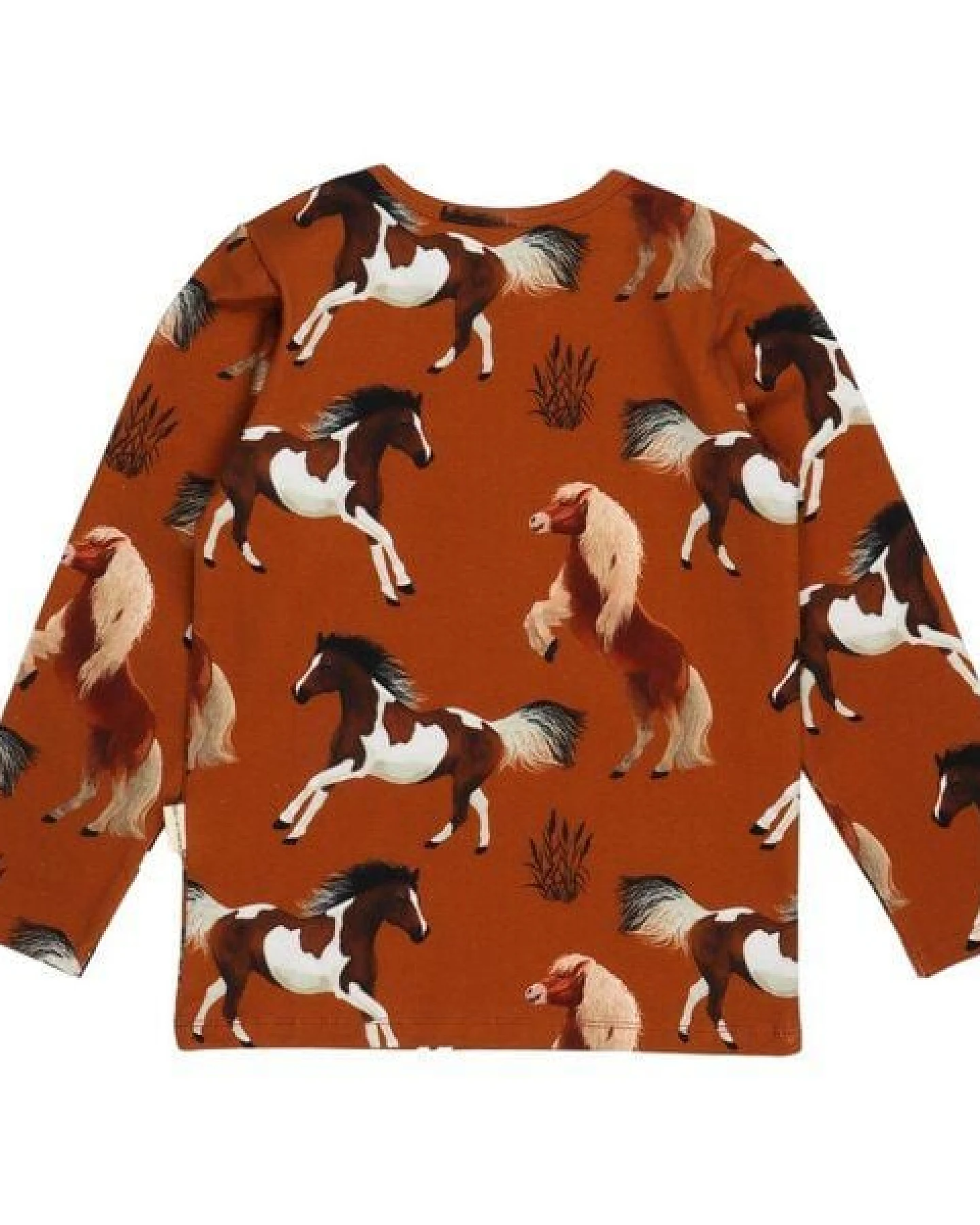 Kinder Langarmshirt Joyful Horses Bio-Baumwolle – GOTS-zertifiziertes Walkiddy Shirt mit Pferde-Print, weich, hautfreundlich & alltagstauglich – Ansicht 4