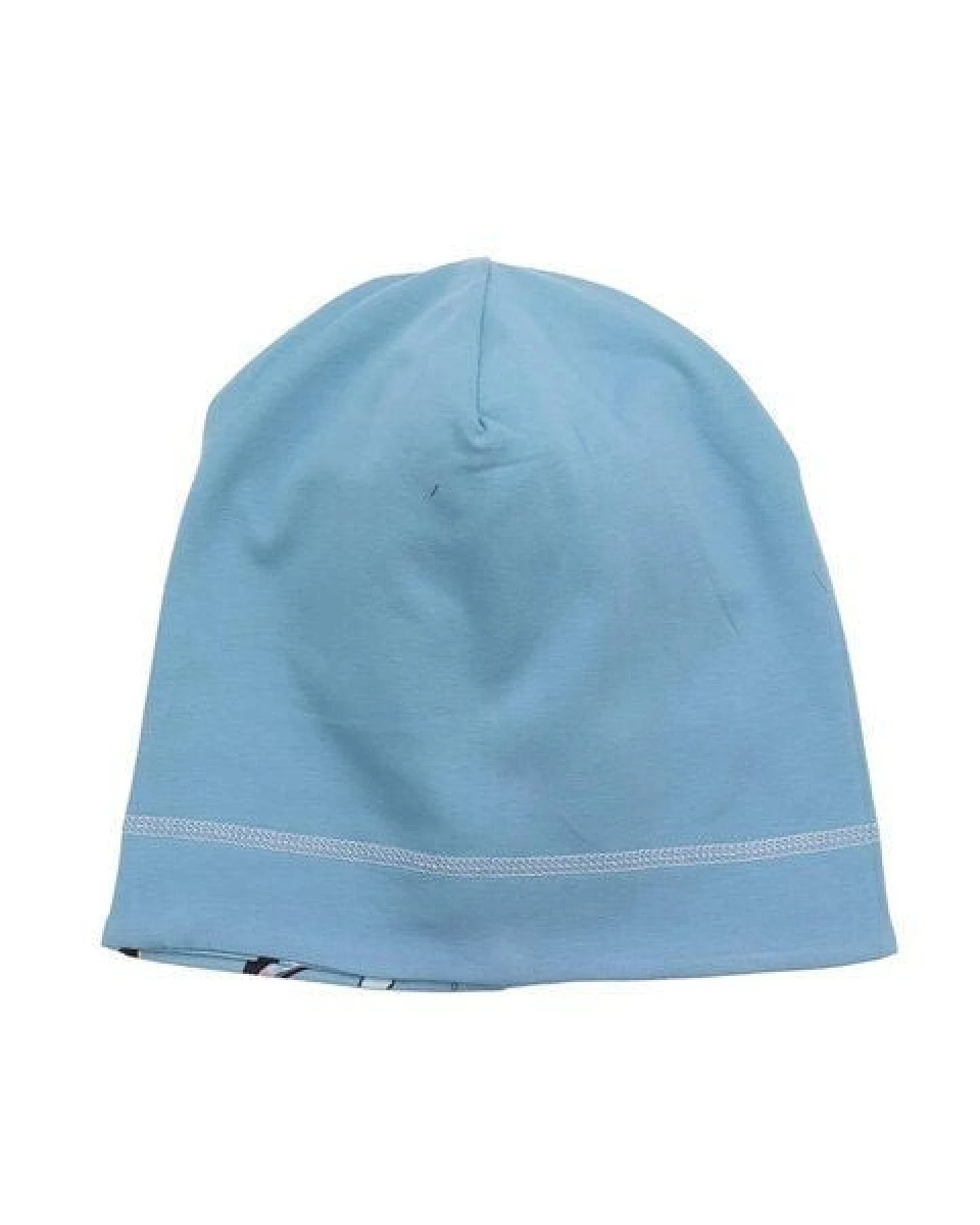Kinder Mütze GOTS-zertifiziert aus Bio-Baumwolle, hellblau Jumping Whales, weicher Jersey, dehnbar – Walkiddy – Ansicht 3