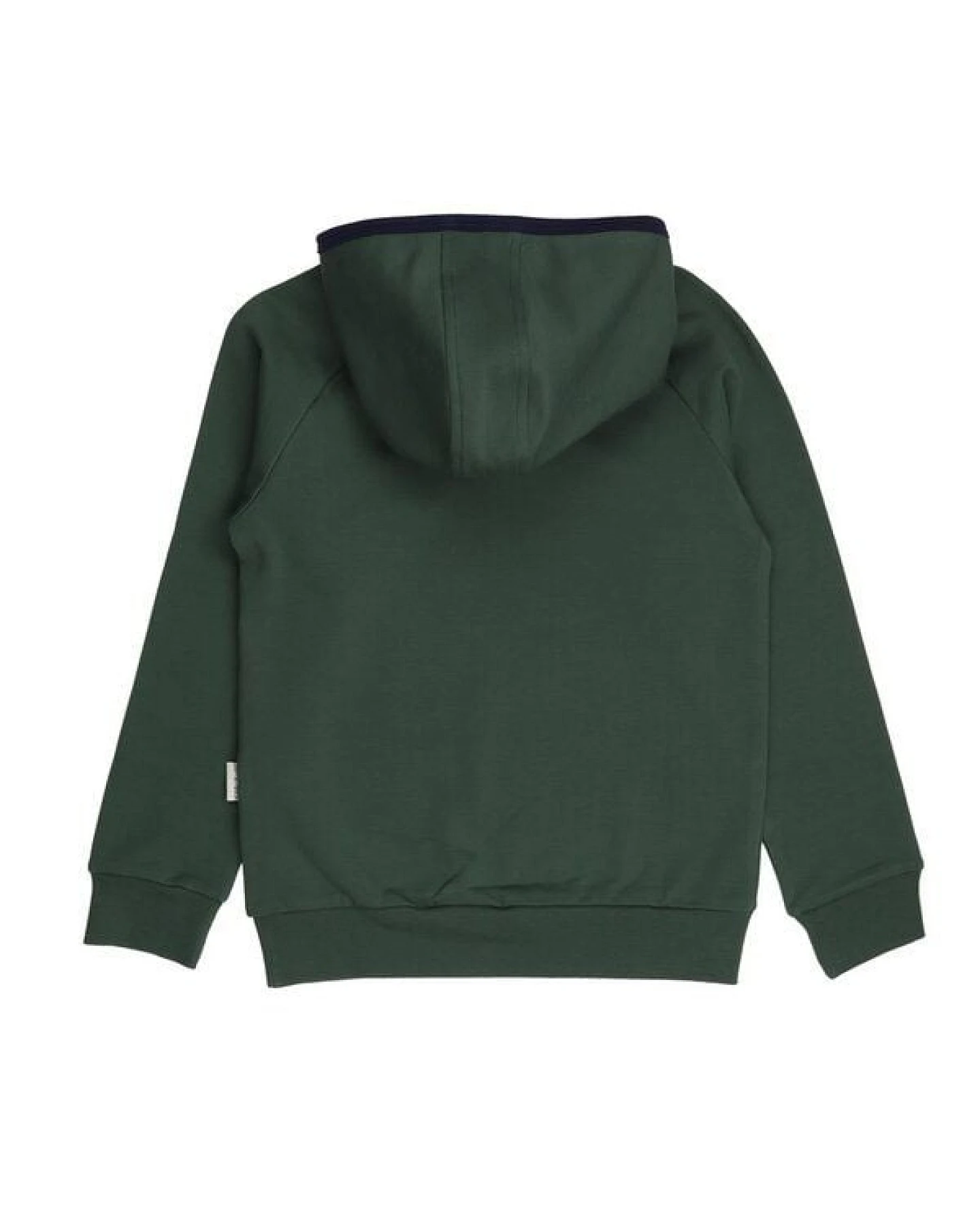 Kinder Hoodie GOTS zertifiziert, Bio-Baumwolle, dunkelgrün, Wal-Motiv, Kapuze, weich & bequem – Walkiddy – Ansicht 4