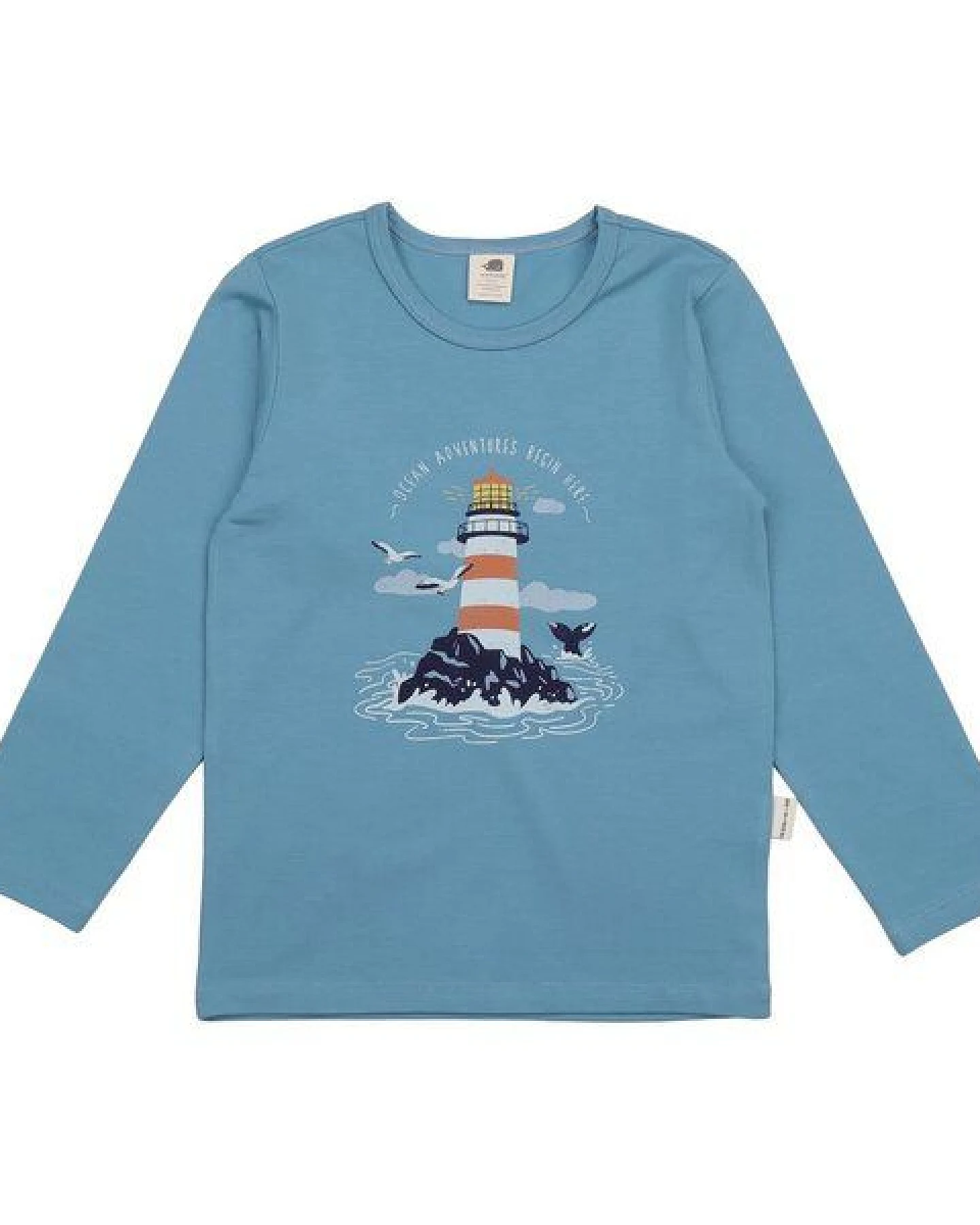 Kinder Langarmshirt GOTS-zertifiziert aus Bio-Baumwolle hellblau mit Wal-Motiv – Walkiddy – Ansicht 2