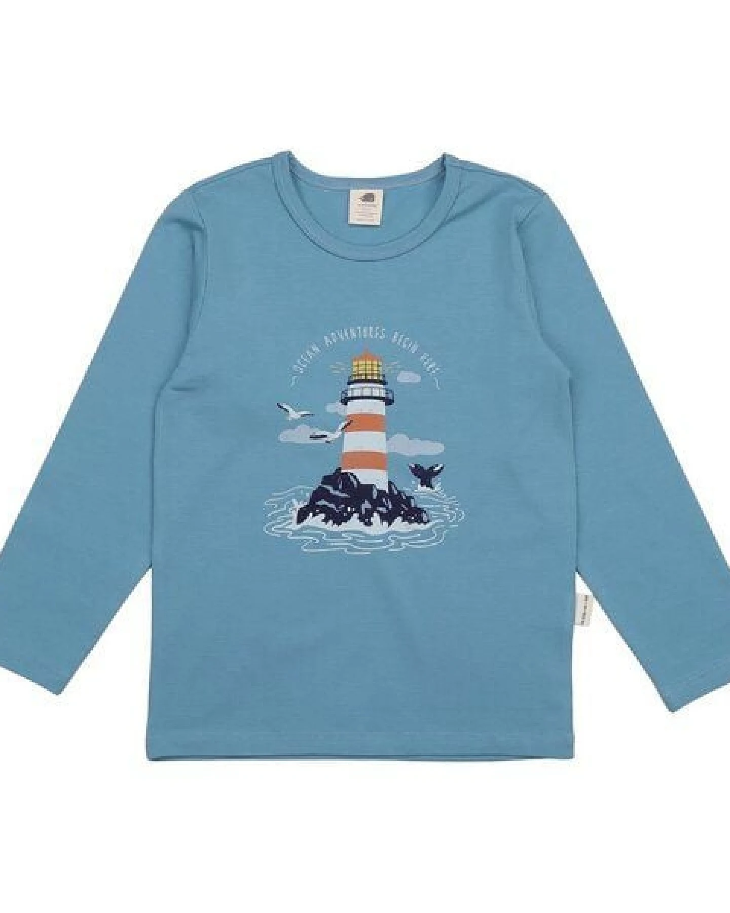 Kinder Langarmshirt GOTS-zertifiziert aus Bio-Baumwolle hellblau mit Wal-Motiv – Walkiddy – Ansicht 2