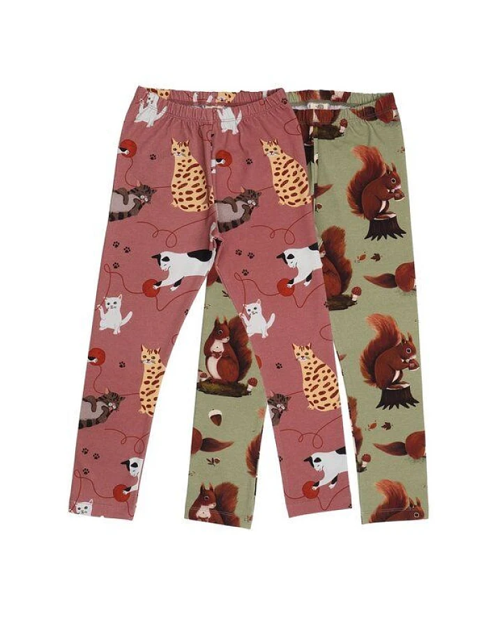 Kinder Leggings Multipack Playful Cats aus weicher Baumwolle von Walkiddy
