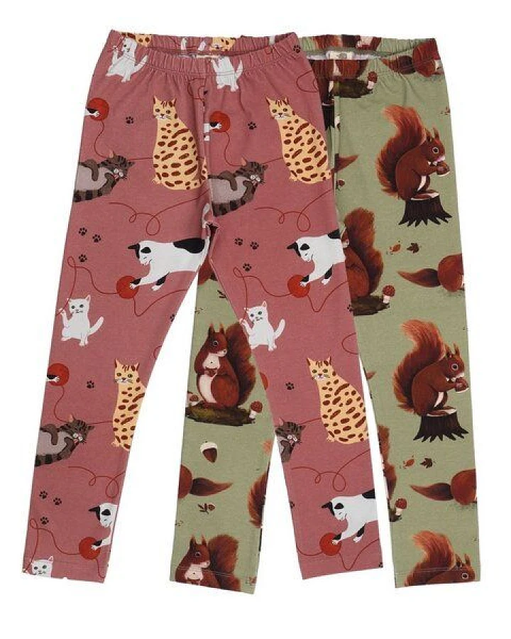Kinder Leggings Multipack Playful Cats aus weicher Baumwolle von Walkiddy