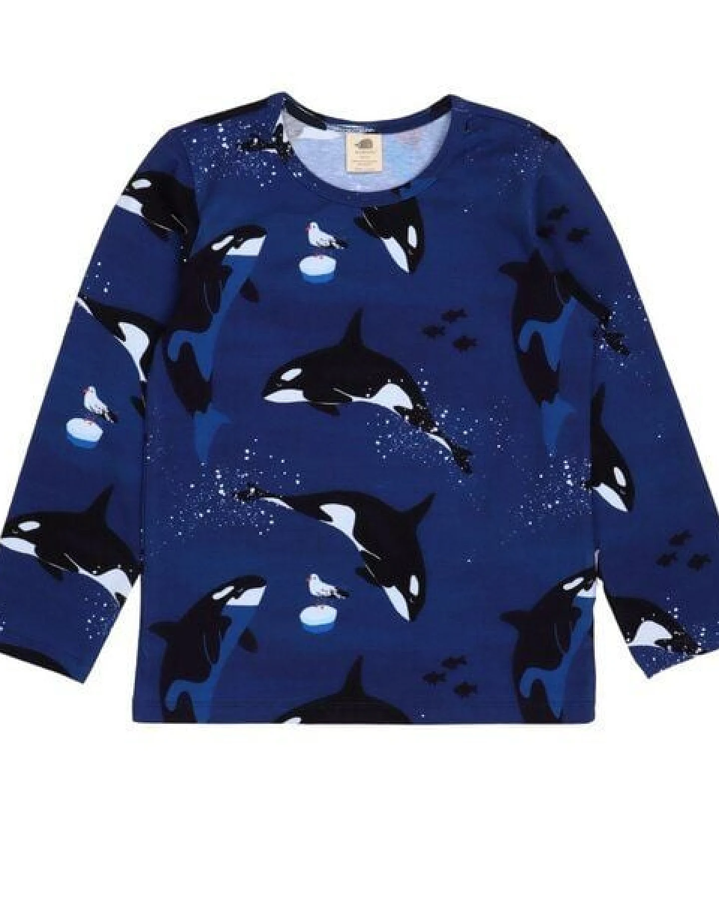 Kinder Langarmshirt Bio-Baumwolle Playful Orcas Walkiddy, GOTS-zertifiziertes Longsleeve, vegan, weiches Orca-Shirt für Kleinkinder, nachhaltige Langarm-Oberteil für Kindergarten & Freizeit – Ansicht 3