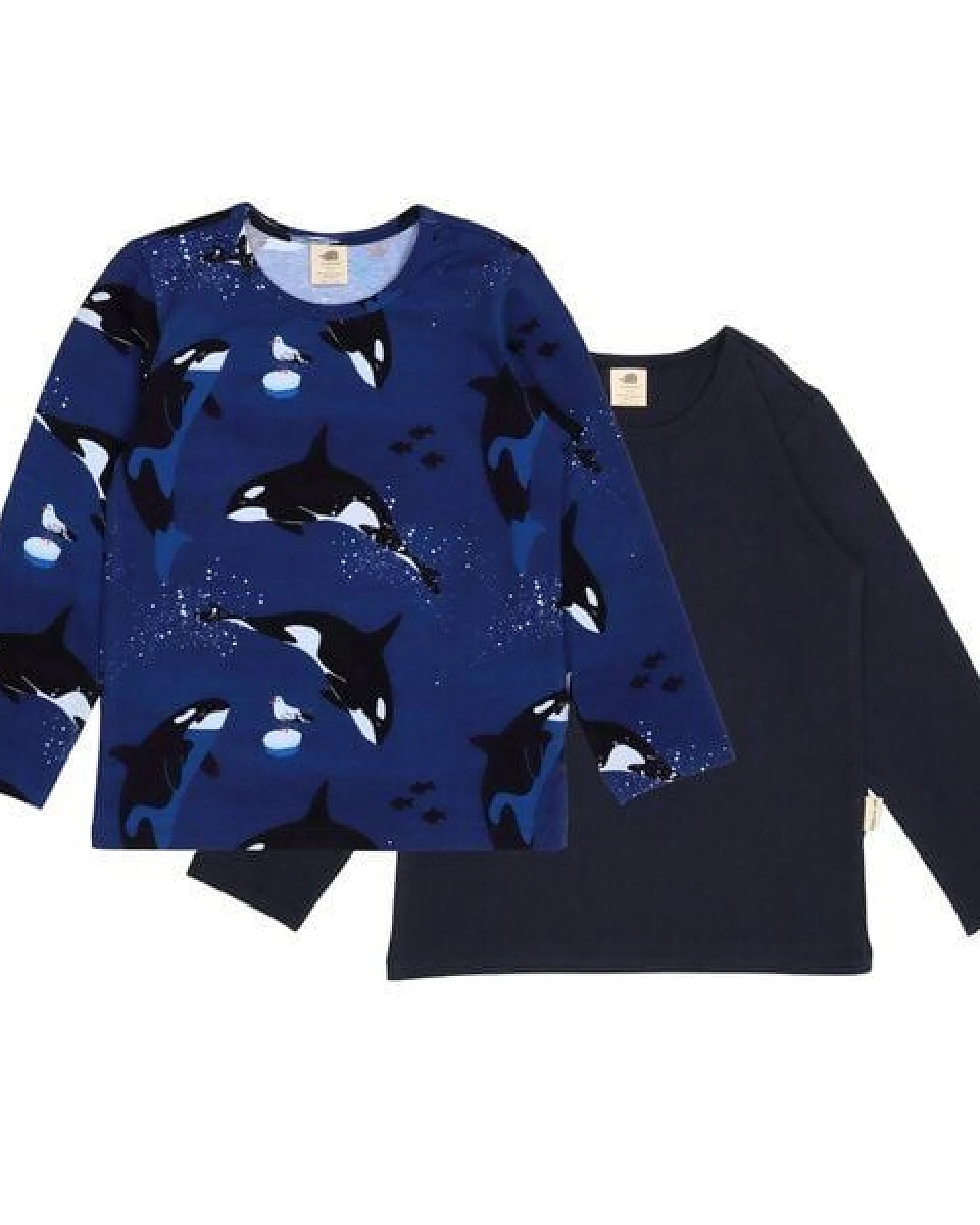 Kinder Langarmshirt Bio-Baumwolle Playful Orcas Walkiddy, GOTS-zertifiziertes Longsleeve, vegan, weiches Orca-Shirt für Kleinkinder, nachhaltige Langarm-Oberteil für Kindergarten & Freizeit – Ansicht 2