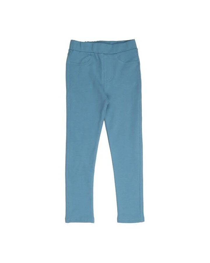 Kinder Sweat-Leggings GOTS zertifiziert, mauiblau, Bio-Baumwolle, weich & bequem, elastischer Bund – Walkiddy