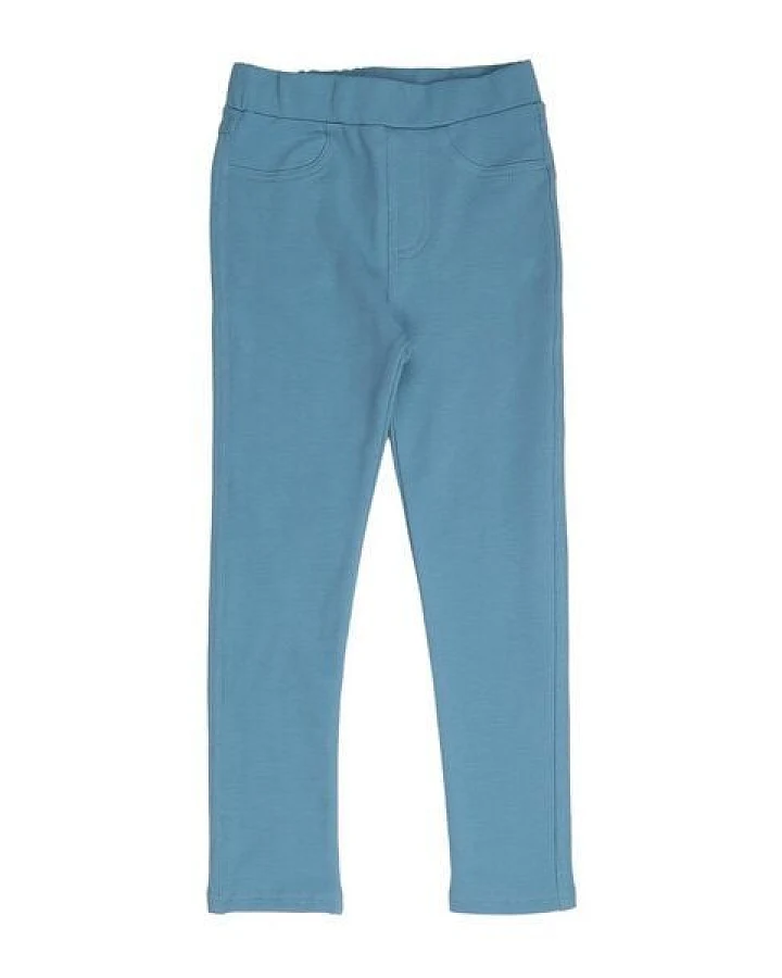 Kinder Sweat-Leggings GOTS zertifiziert, mauiblau, Bio-Baumwolle, weich & bequem, elastischer Bund – Walkiddy
