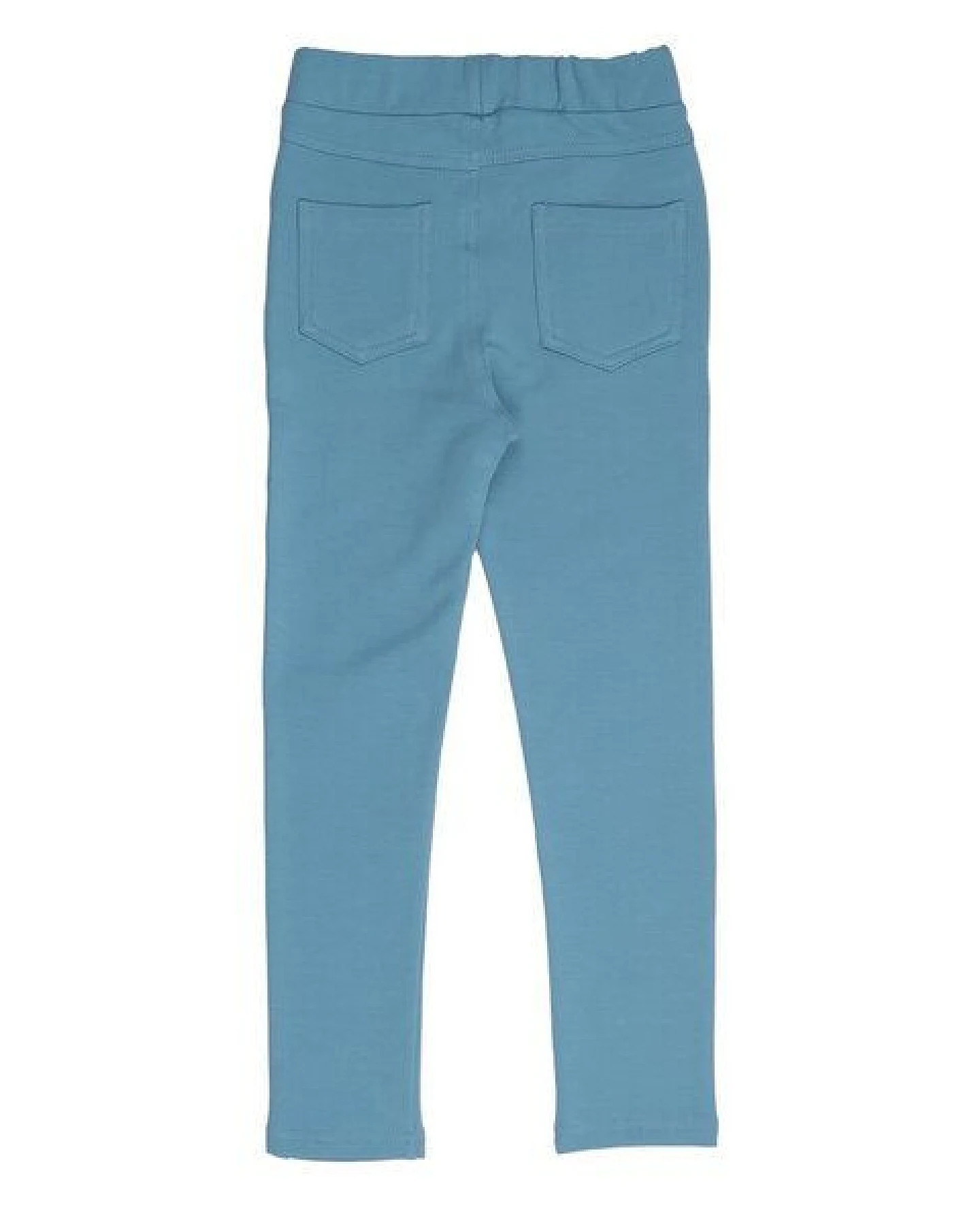 Kinder Sweat-Leggings GOTS zertifiziert, mauiblau, Bio-Baumwolle, weich & bequem, elastischer Bund – Walkiddy – Ansicht 3