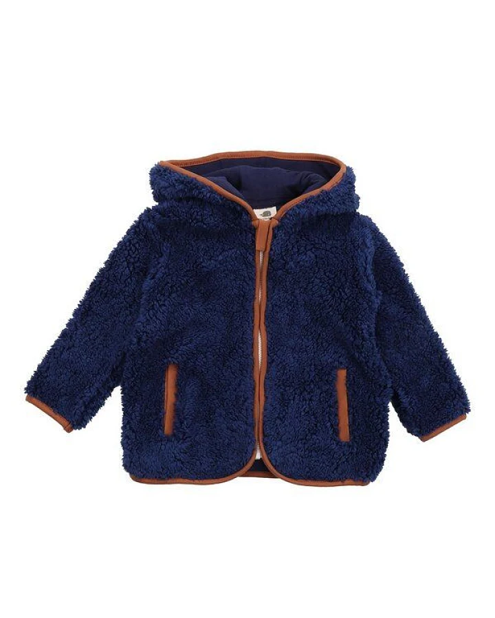 Kinder Fleecejacke mit Kapuze, Dunkelblau, Walkiddy