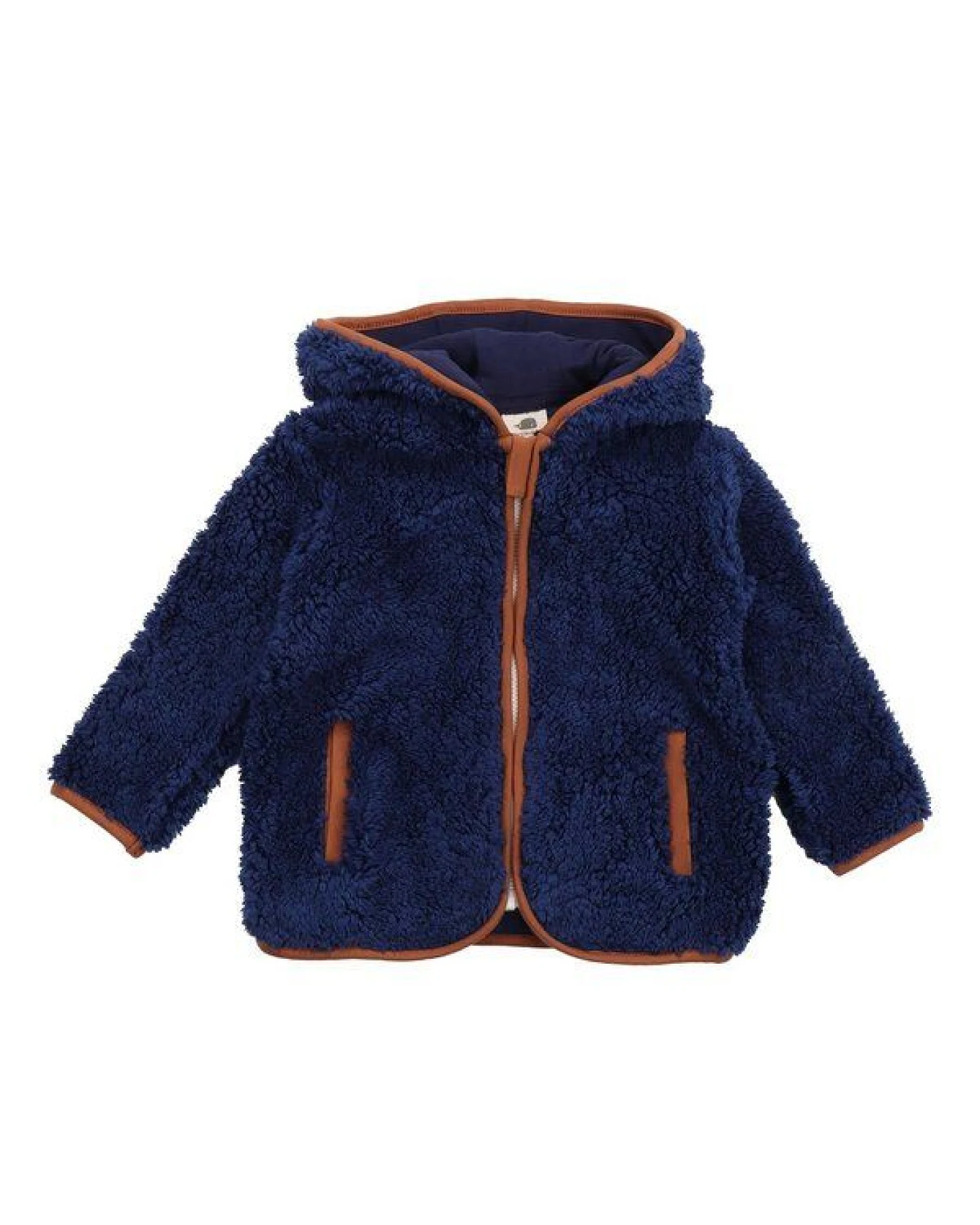 Kinder Fleecejacke mit Kapuze, Dunkelblau, Walkiddy – Ansicht 2