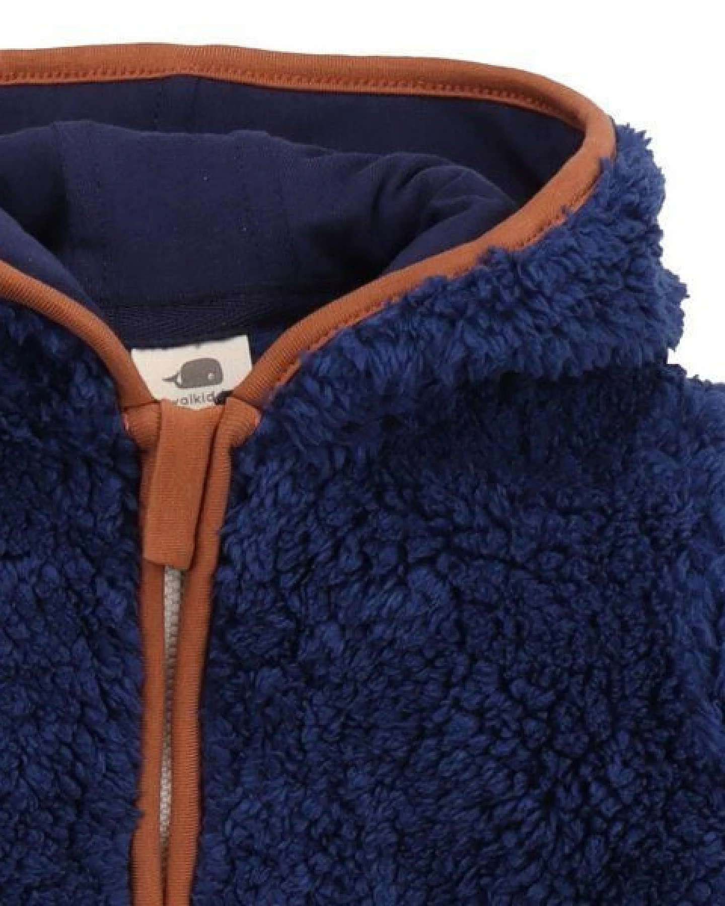 Kinder Fleecejacke mit Kapuze, Dunkelblau, Walkiddy – Ansicht 4