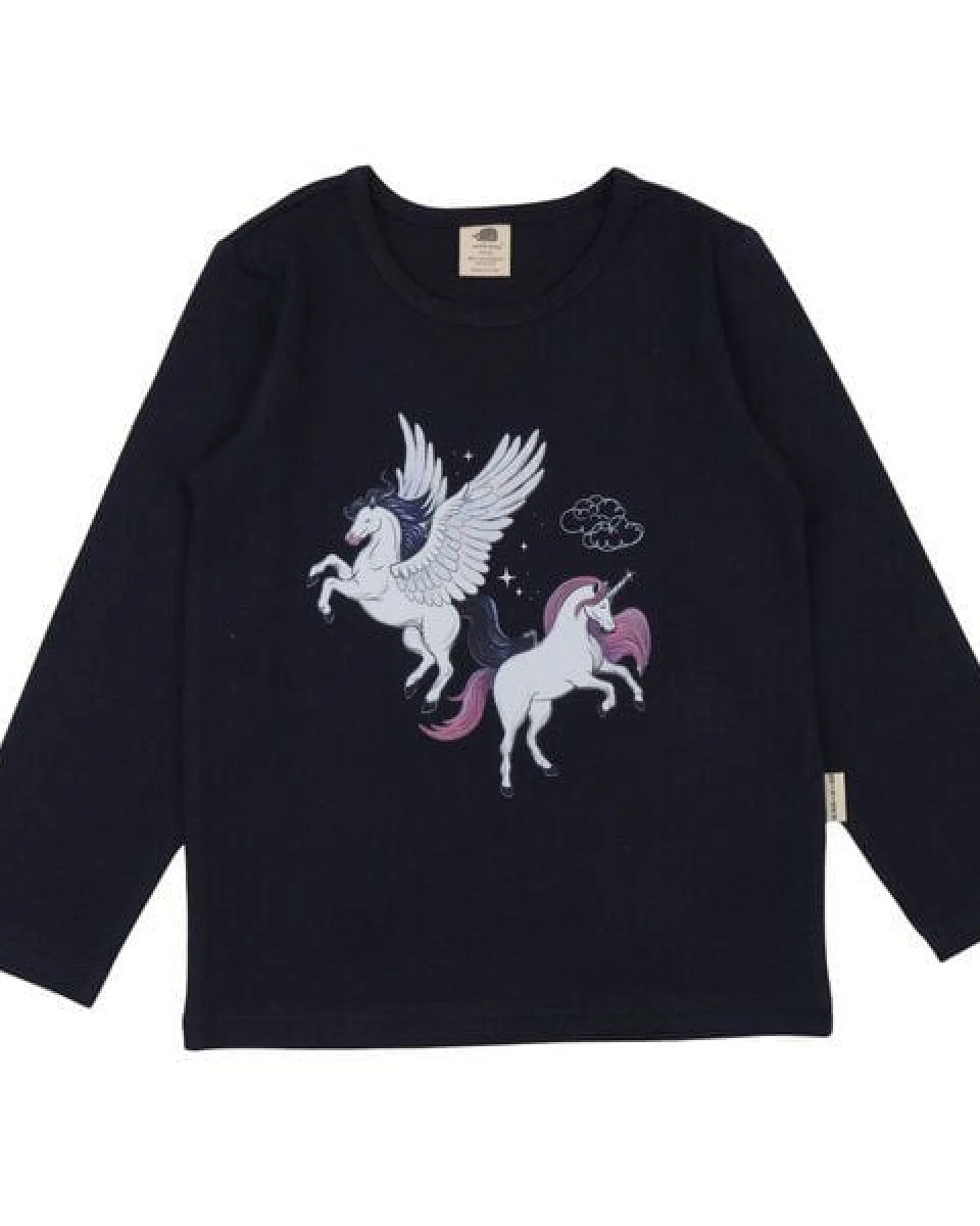 Mädchen Langarmshirt Navy aus Baumwolle mit Elasthan – weiches Walkiddy Shirt für Schule, Freizeit & Alltag, ideal zum Kombinieren mit Jeans, Röcken und Lagenlooks das ganze Jahr – Ansicht 2
