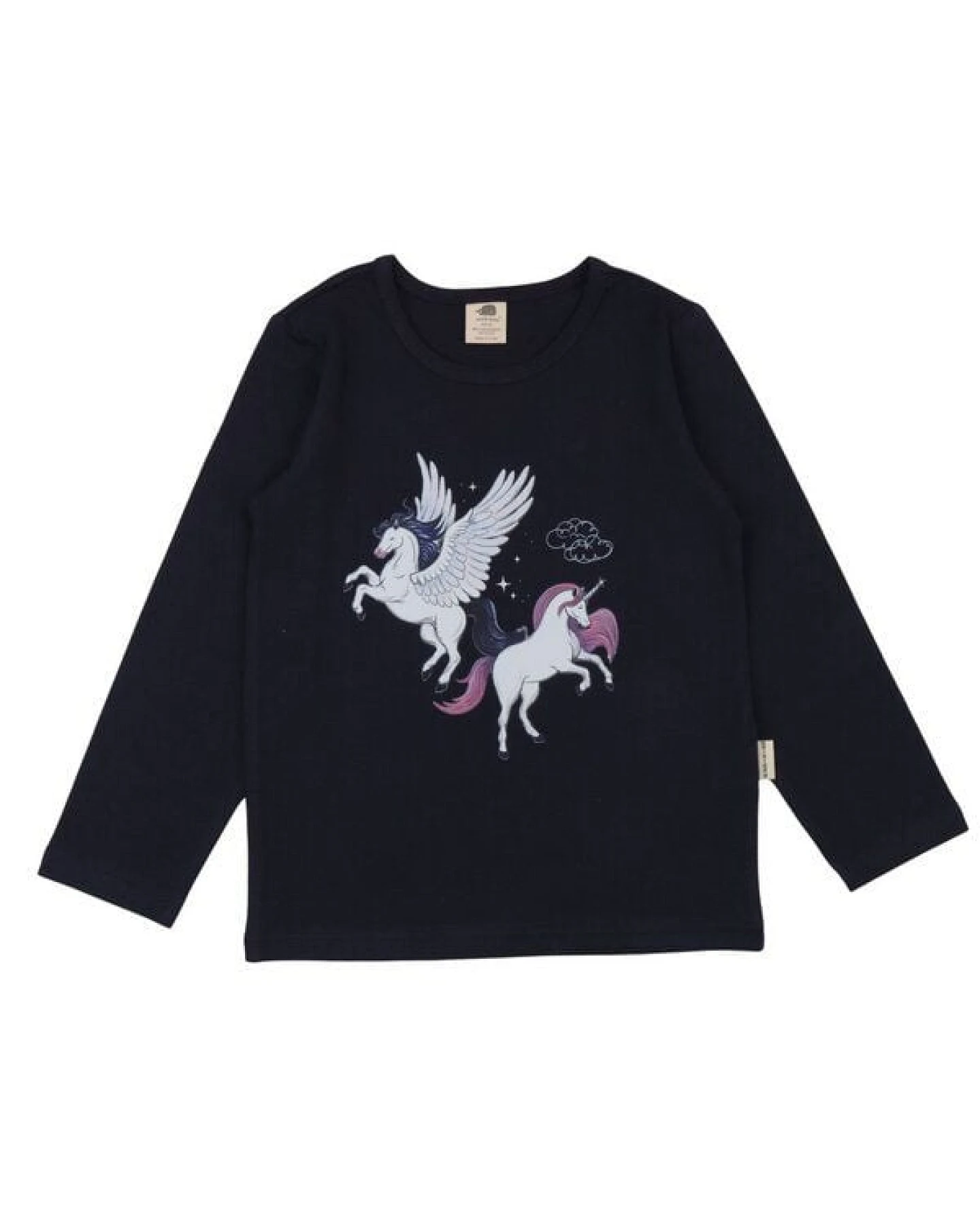 Mädchen Langarmshirt Navy aus Baumwolle mit Elasthan – weiches Walkiddy Shirt für Schule, Freizeit & Alltag, ideal zum Kombinieren mit Jeans, Röcken und Lagenlooks das ganze Jahr – Ansicht 2