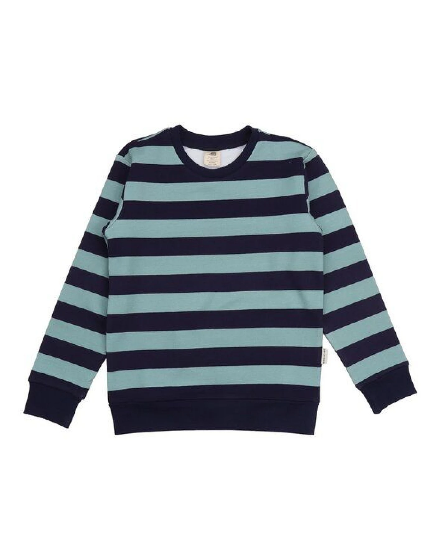 Kinder Sweatshirt GOTS-zertifiziert aus Bio-Baumwolle, navy-blau gestreift, langarm – Walkiddy, weich, fair, nachhaltig & bequem, alltagstauglich – Ansicht 3