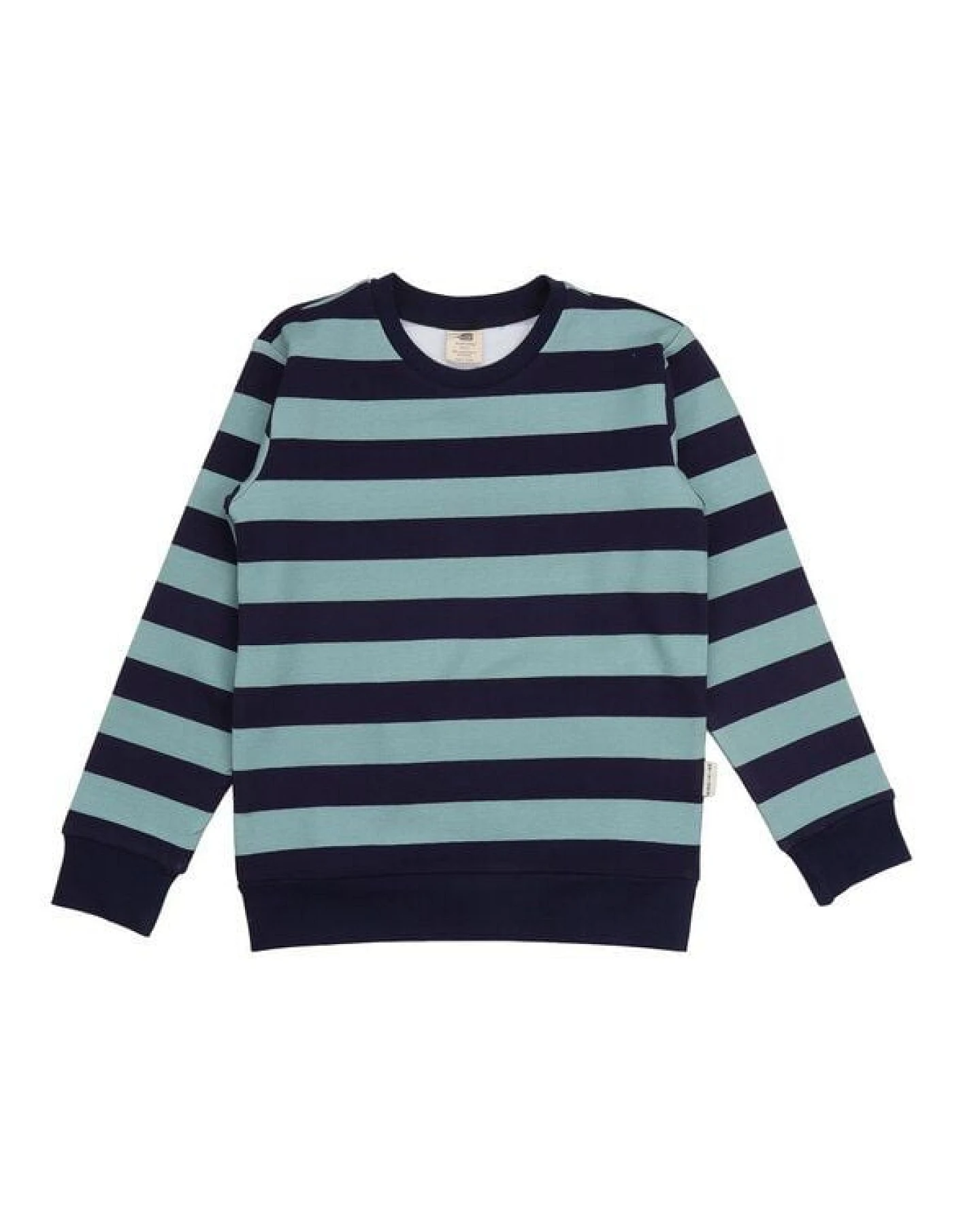 Kinder Sweatshirt GOTS-zertifiziert aus Bio-Baumwolle, navy-blau gestreift, langarm – Walkiddy, weich, fair, nachhaltig & bequem, alltagstauglich – Ansicht 3