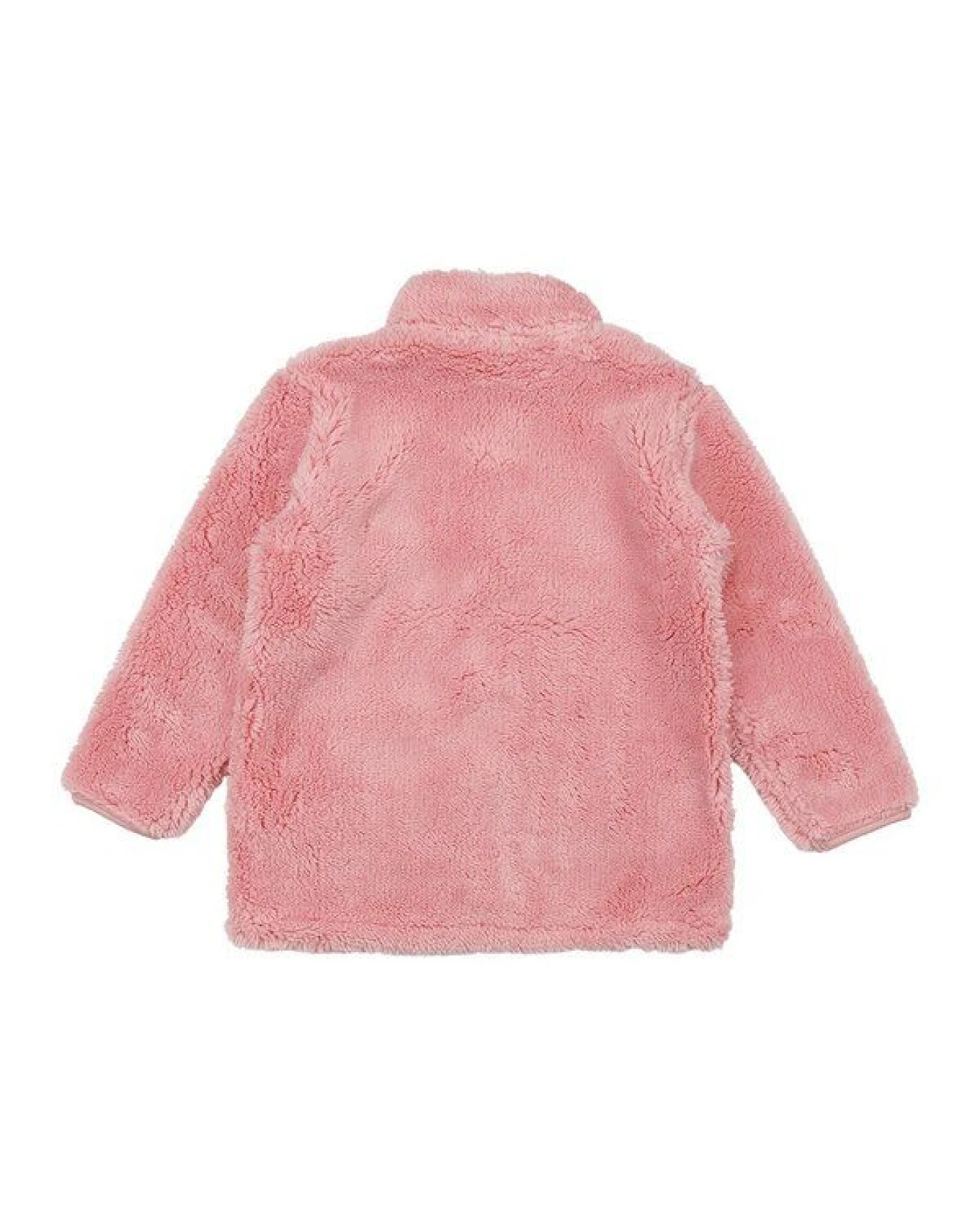 Kinder Fleecejacke GOTS-zertifiziert aus Bio-Baumwolle, rosa Teddyfleece, Reißverschluss & Stehkragen – Walkiddy – Ansicht 3