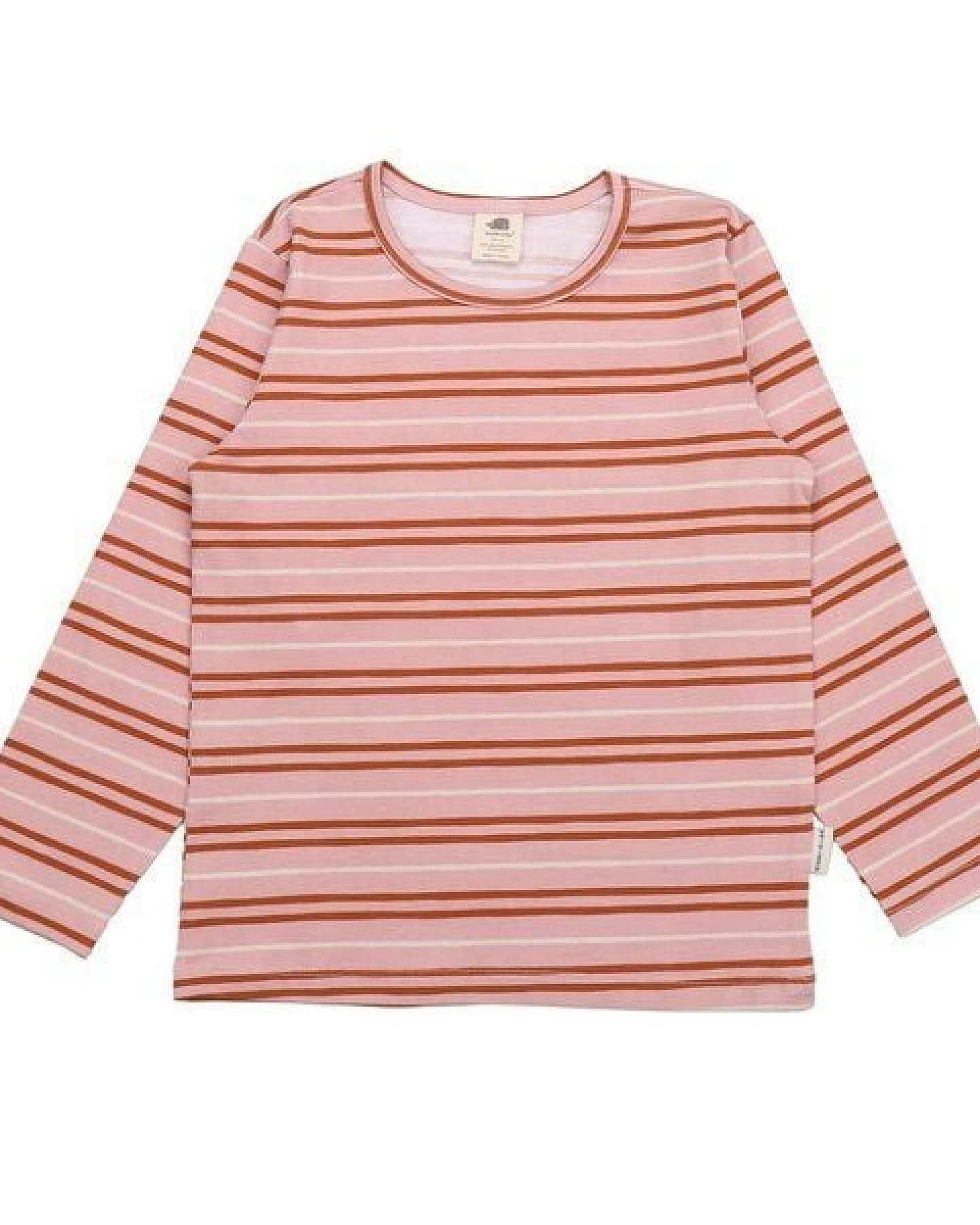 Kinder Langarmshirt GOTS zertifiziert – Bio-Baumwolle, Rosa gestreift, weich & bequem – Ansicht 2