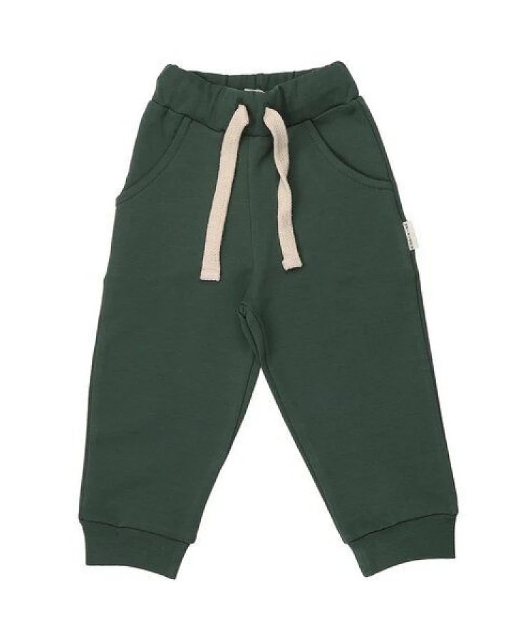 Kinder Jogginghose – Dunkelgrün, weich & bequem, elastischer Bund, schmal zulaufend, alltagstauglich