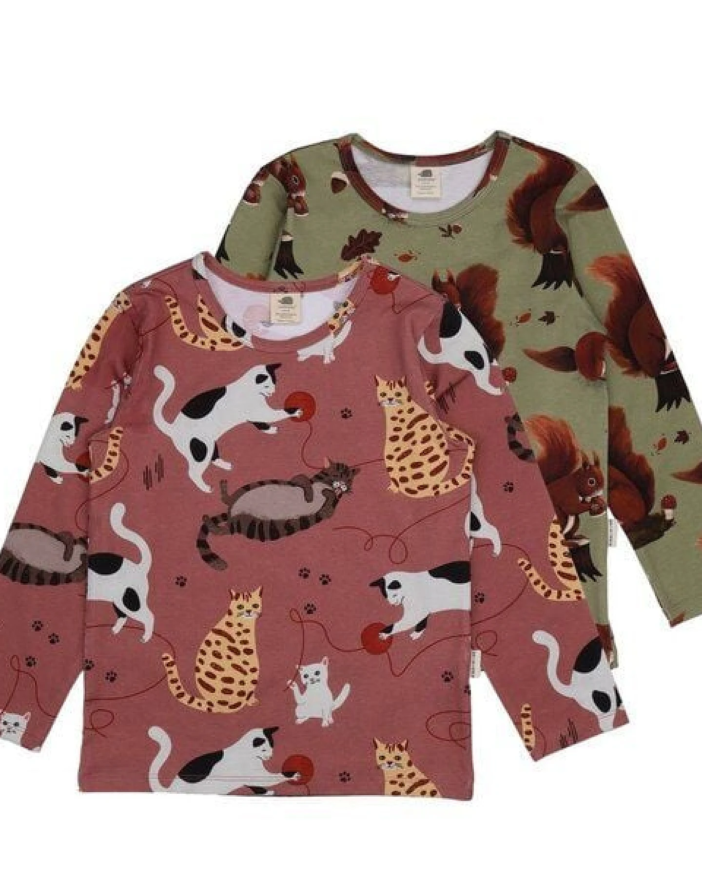 Mädchen Langarmshirt Playful Cats Bio-Baumwolle – GOTS-zertifiziertes Walkiddy Shirt mit Katzen-Print, weich, verspielt & nachhaltig – Ansicht 2