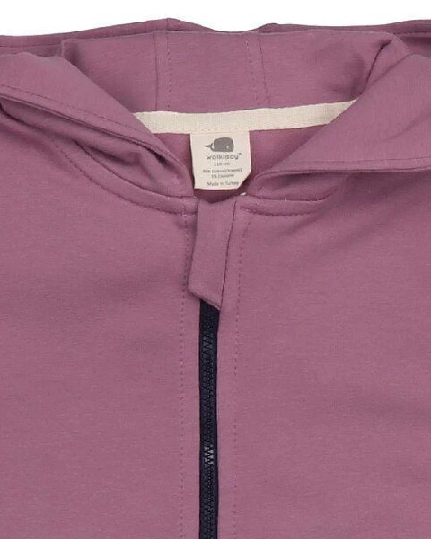 Kinder Sweatjacke GOTS-zertifiziert aus Bio-Baumwolle, Purple Dove, Kapuze & Reißverschluss – Walkiddy, weich & alltagstauglich – Ansicht 4