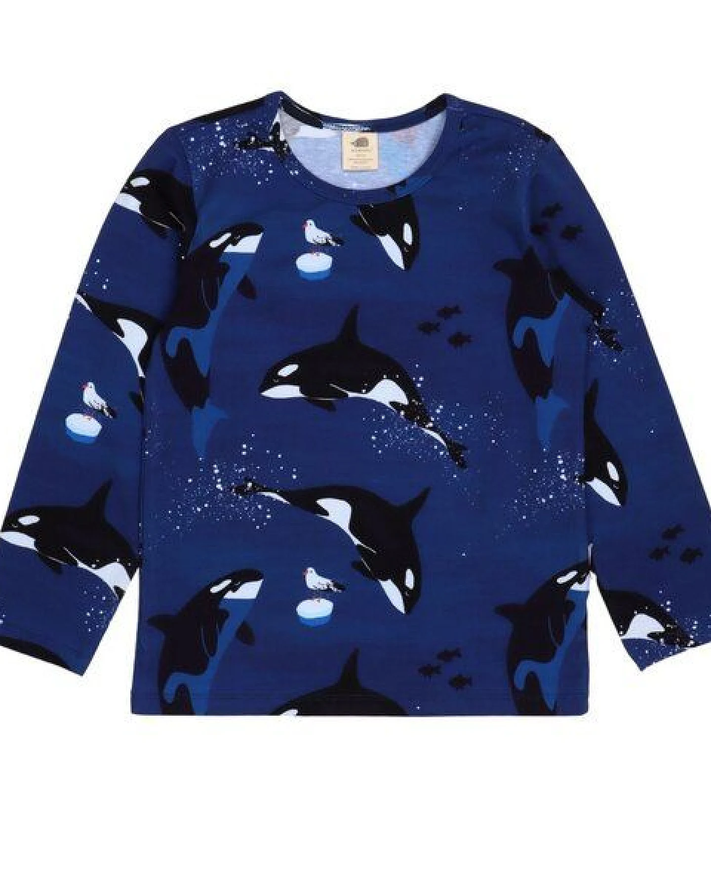 Kleinkinder Langarmshirt Playful Orcas aus weicher Baumwolle von Walkiddy – Ansicht 2