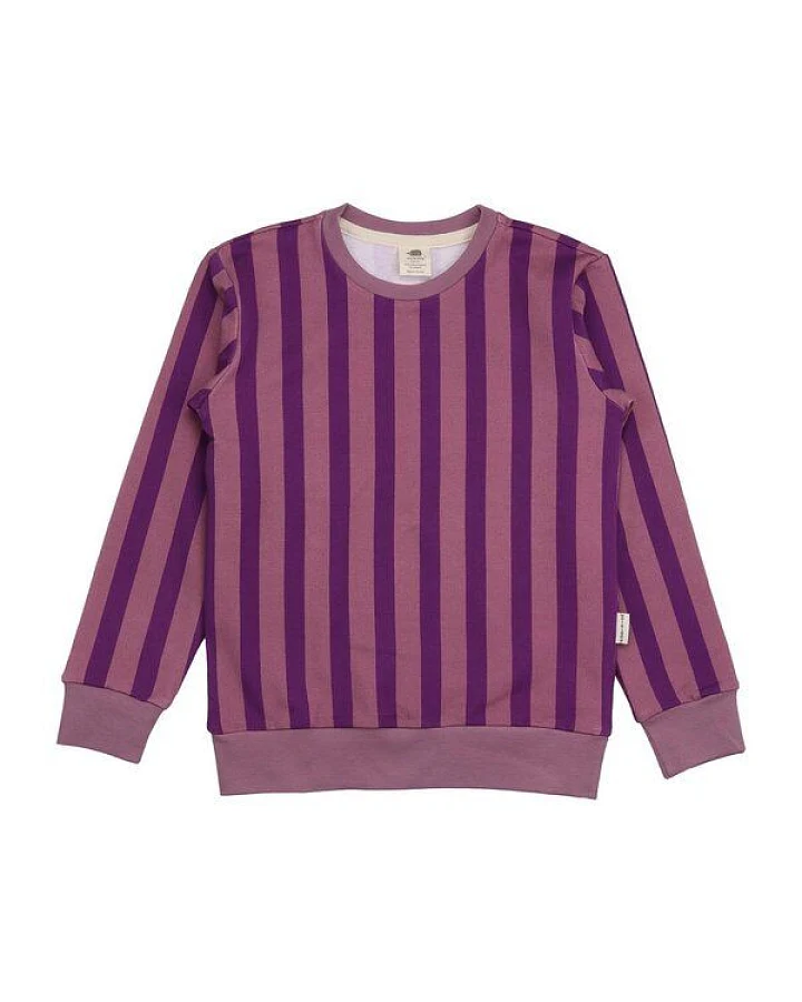 Kinder Sweatshirt GOTS-zertifiziert aus Bio-Baumwolle lila gestreift – Walkiddy
