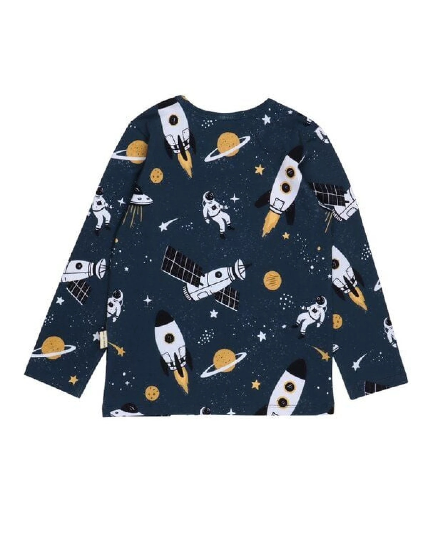 Kinder Langarmshirt Space Trip Bio-Baumwolle – GOTS-zertifiziertes Walkiddy Shirt mit Weltraum-Print, weich, bequem & perfekt für kleine Entdecker – Ansicht 4