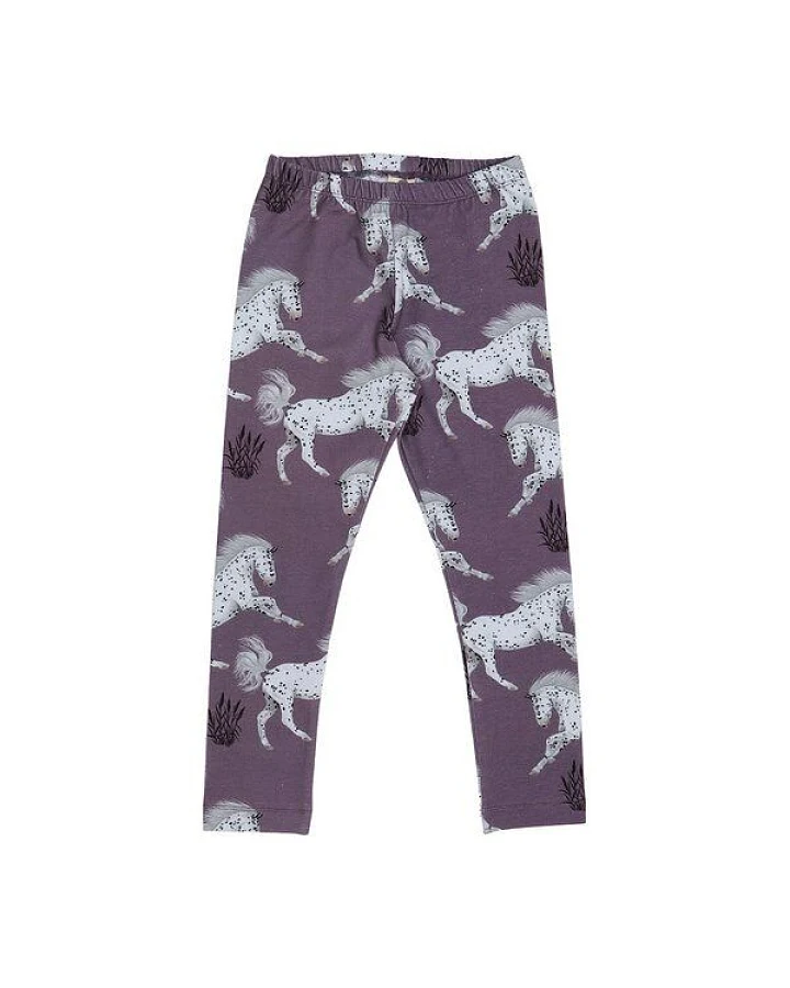 Kinder Leggings Schimmel Bio-Baumwolle – GOTS-zertifizierte Walkiddy Stretch-Hose mit Pferde-Print, weich, bequem & ideal für Alltag und Kita