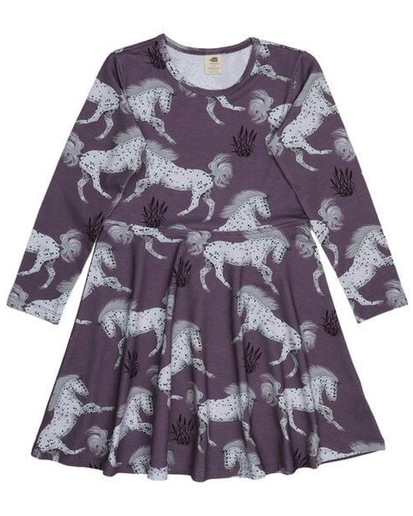 Langarmkleid Lila Schimmel-Allover Bio-Baumwolle GOTS – Walkiddy – Ansicht 2