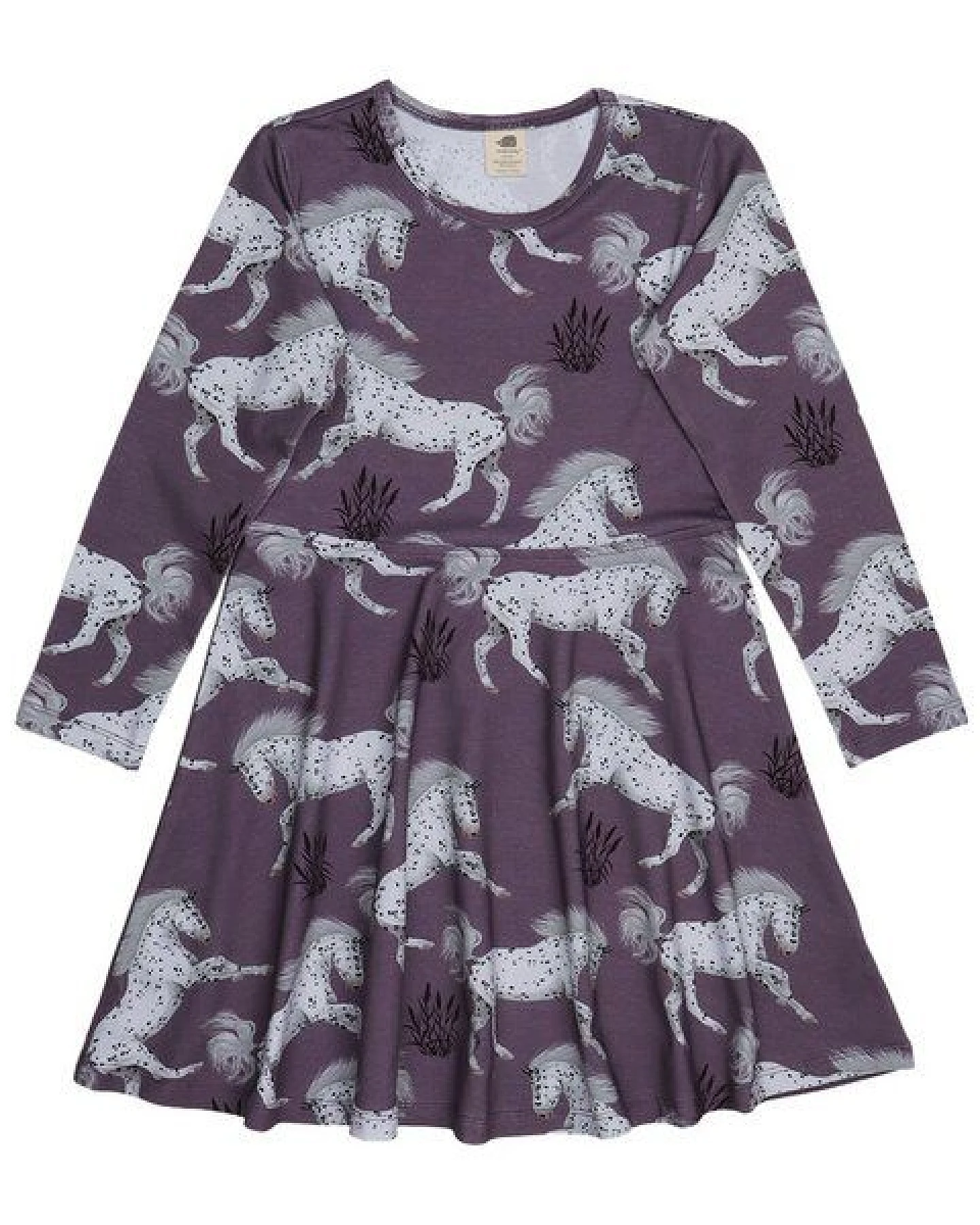 Langarmkleid Lila Schimmel-Allover Bio-Baumwolle GOTS – Walkiddy – Ansicht 2