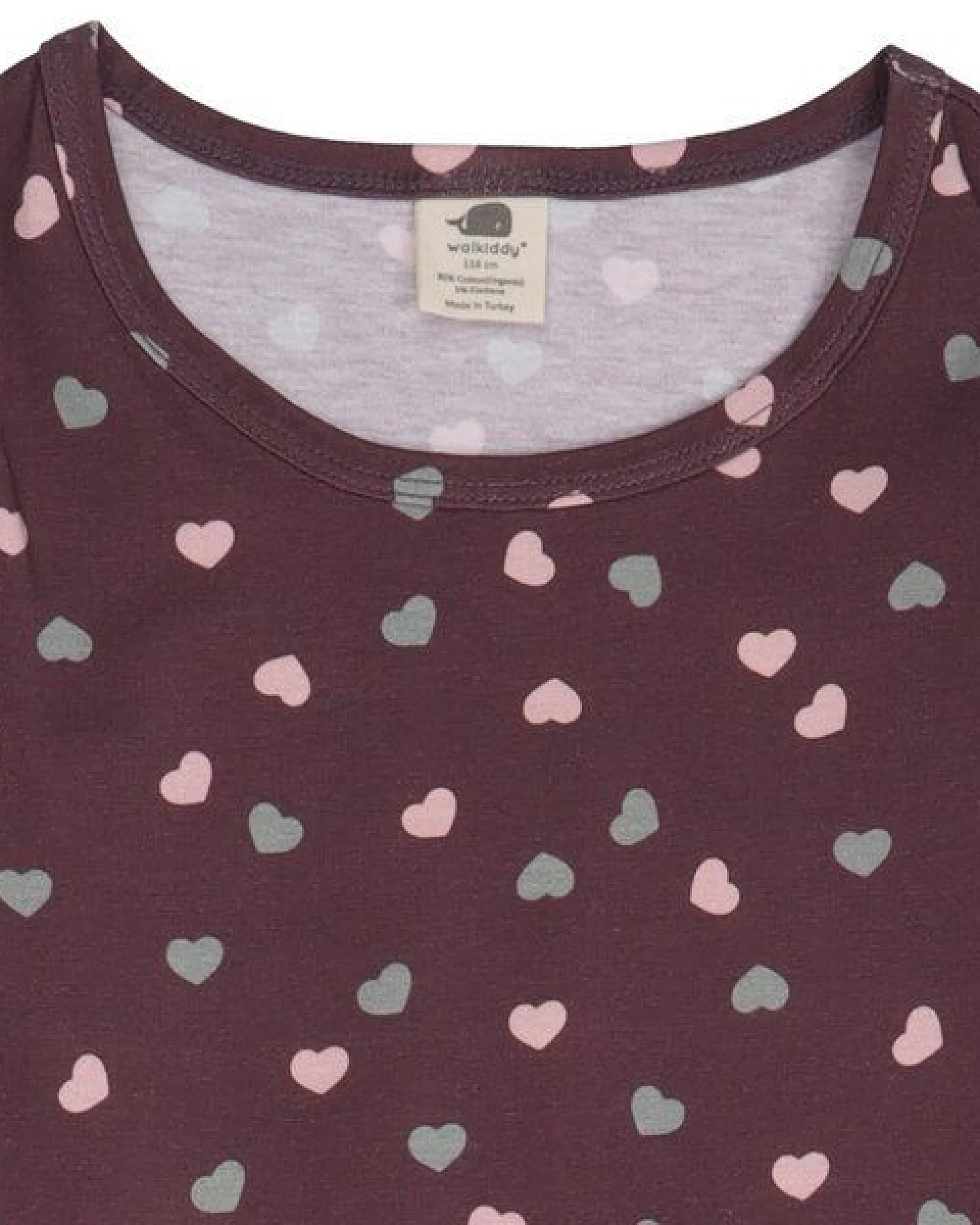 Kinder Kleid Bio-Baumwolle GOTS The Cute Cats Grün von Walkiddy, langärmeliges Sweatkleid mit Katzenprint, bequem, weich, nachhaltig gefertigt, ideal für Alltag, Kindergarten und Feste – Ansicht 4