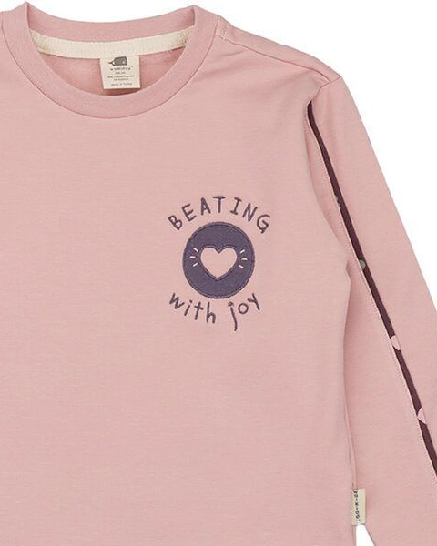 Kinder Sweatshirt GOTS-zertifiziert aus Bio-Baumwolle rosé mit Katzen-Motiv „Cute Cats“ – Walkiddy – Ansicht 3